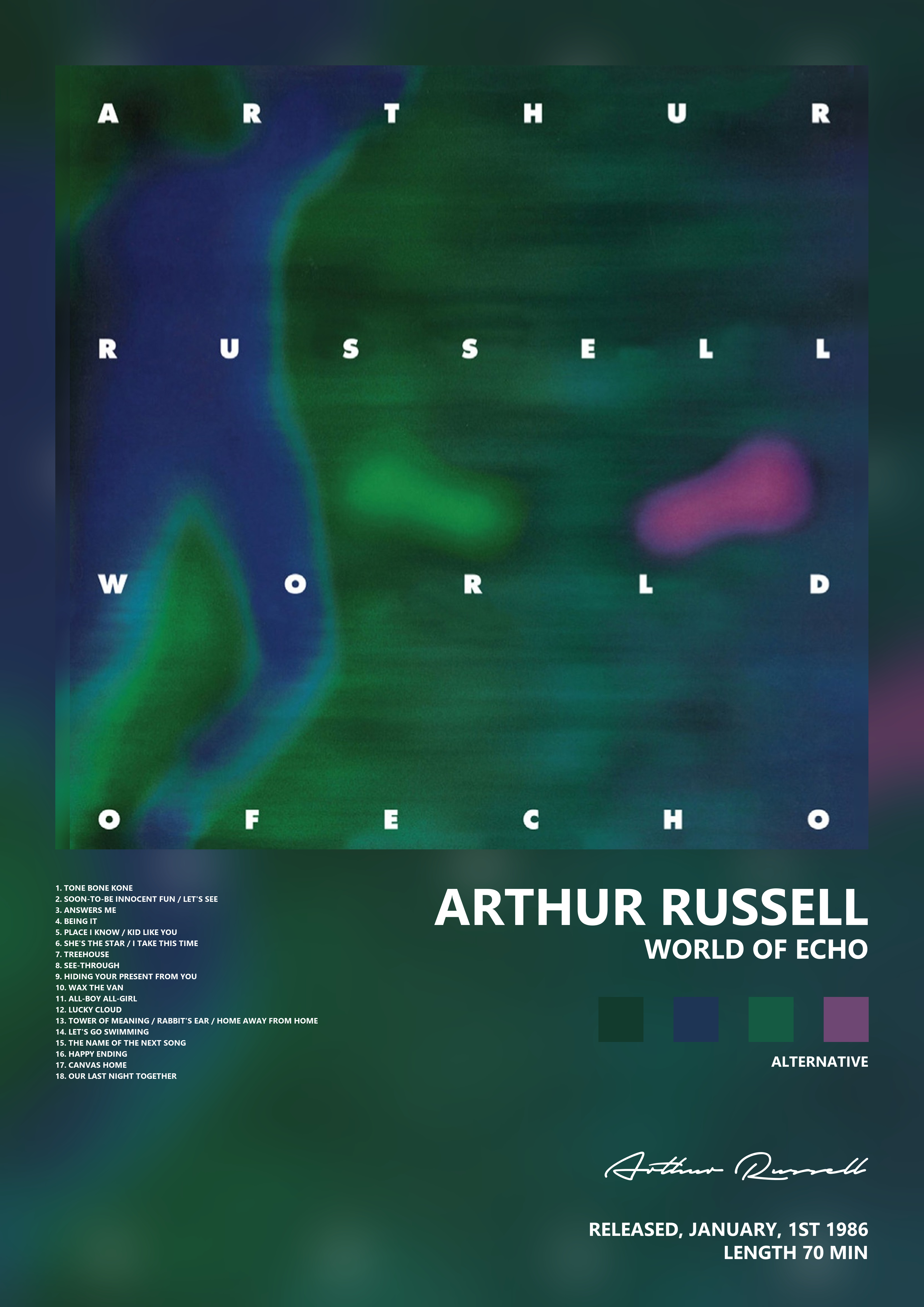 Music poster: Arthur Russell - World of Echo