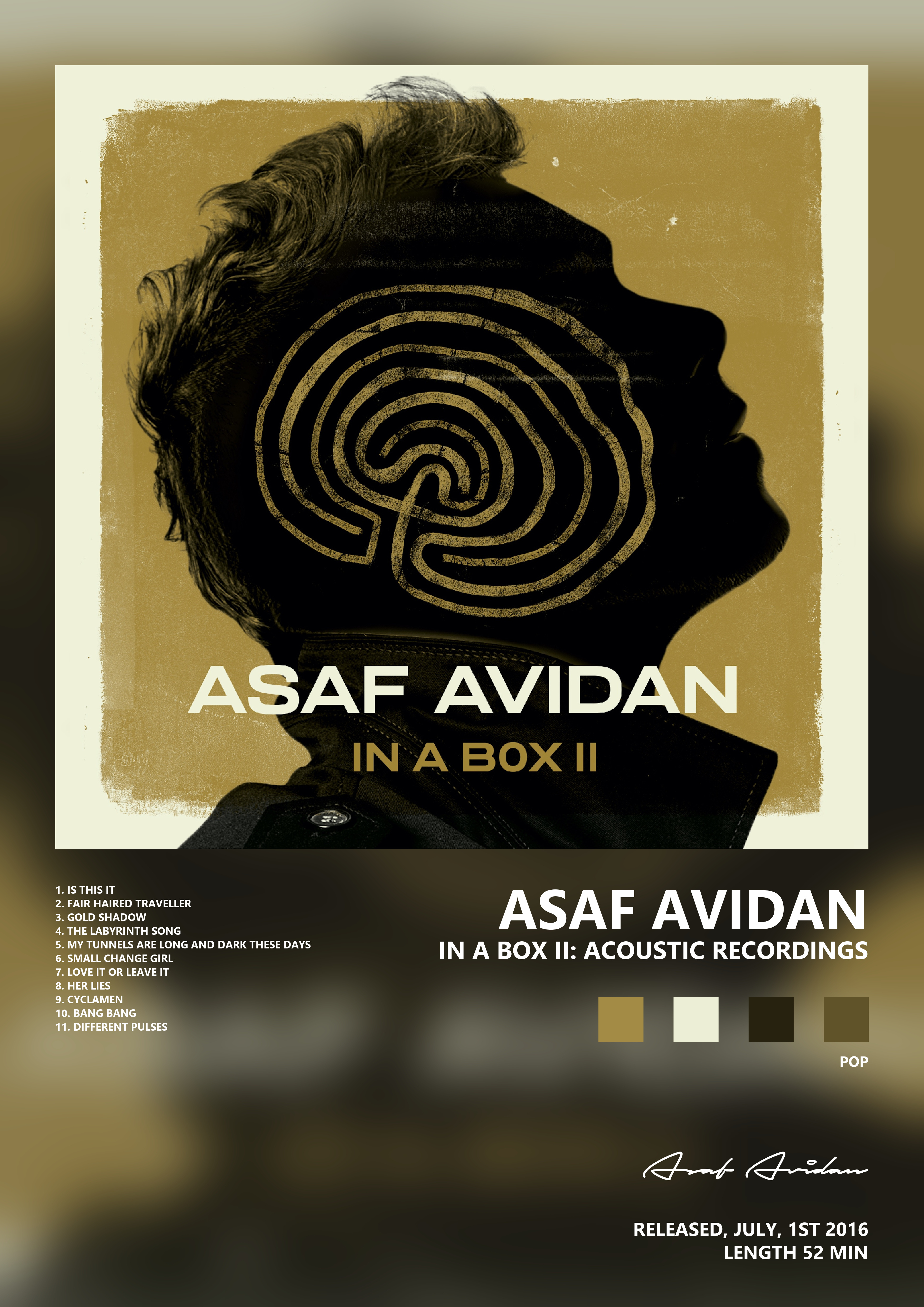 Music poster: Asaf Avidan - In a Box II Acoustic Recordings