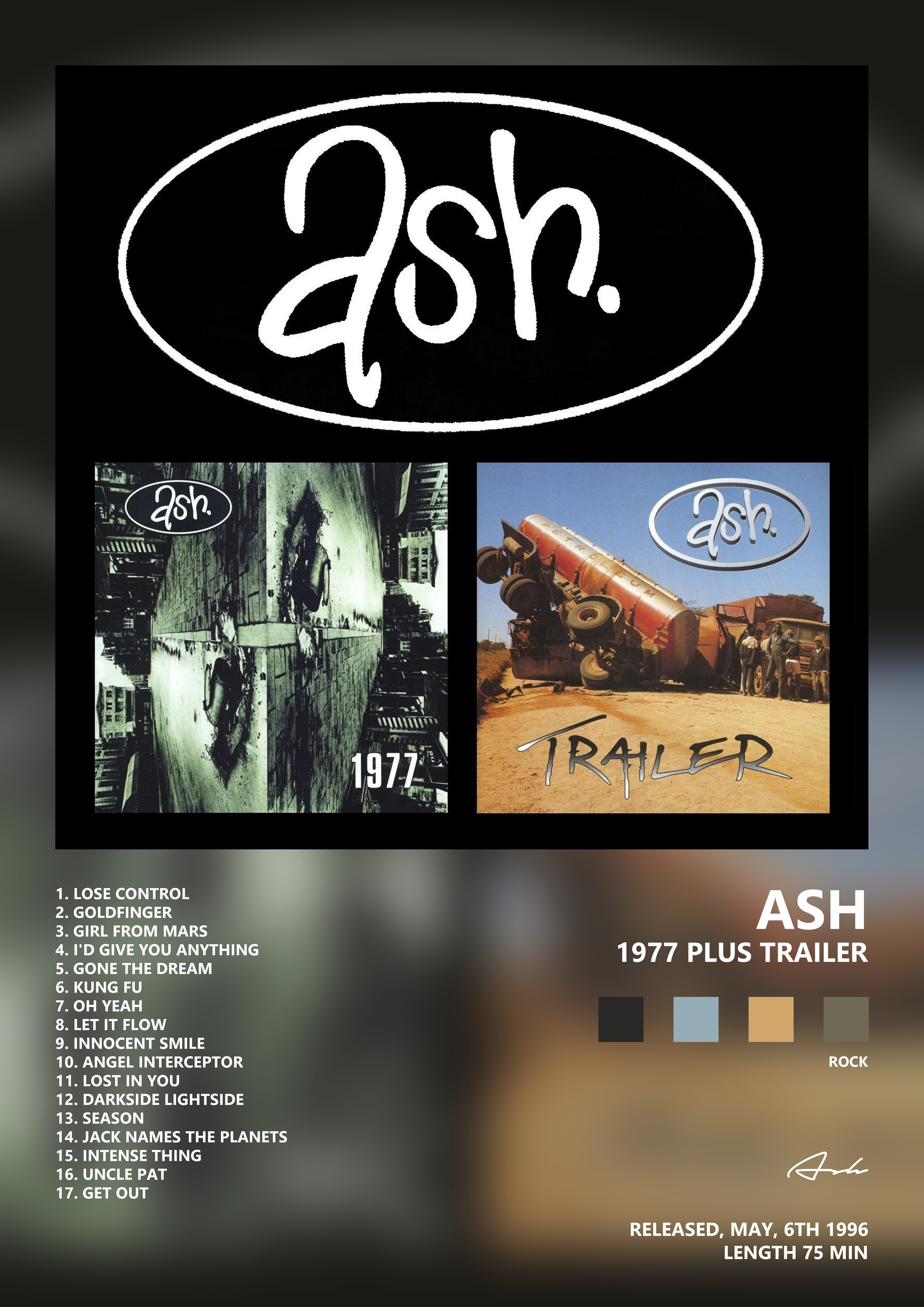 Music poster: Ash - 1977 Plus Trailer