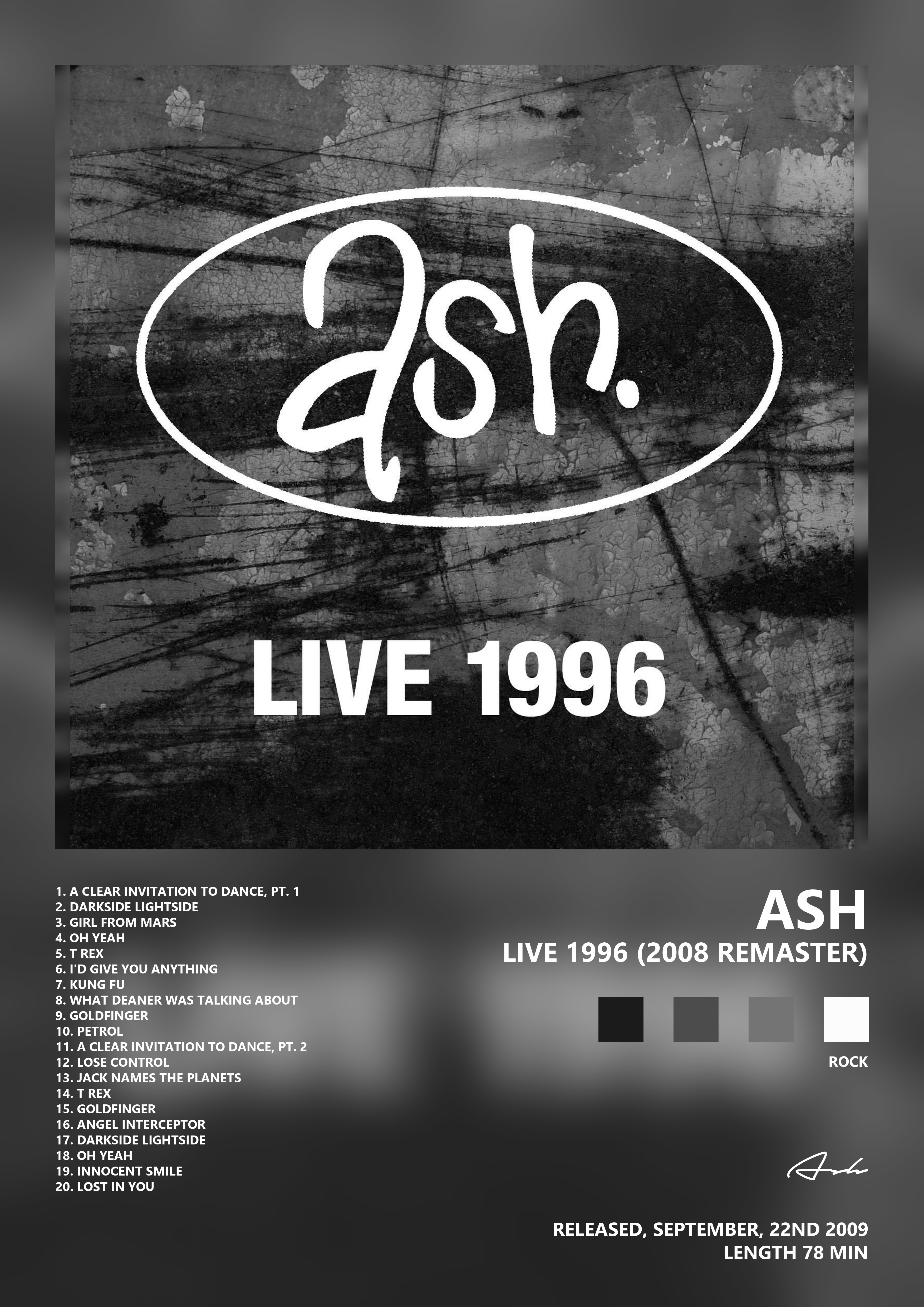 Music poster: Ash - Live 1996 2008 Remaster