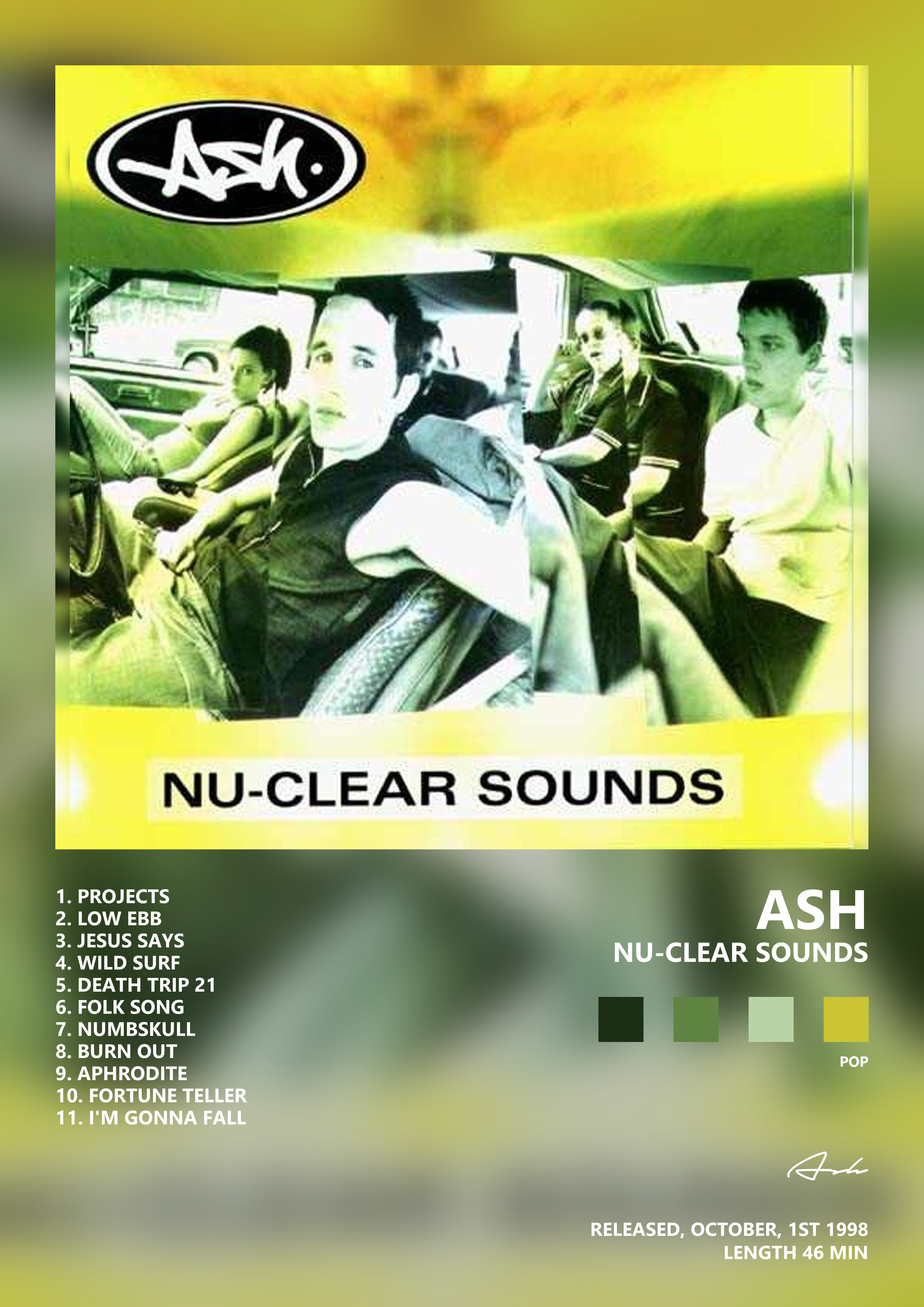 Music poster: Ash - Nu-Clear Sounds