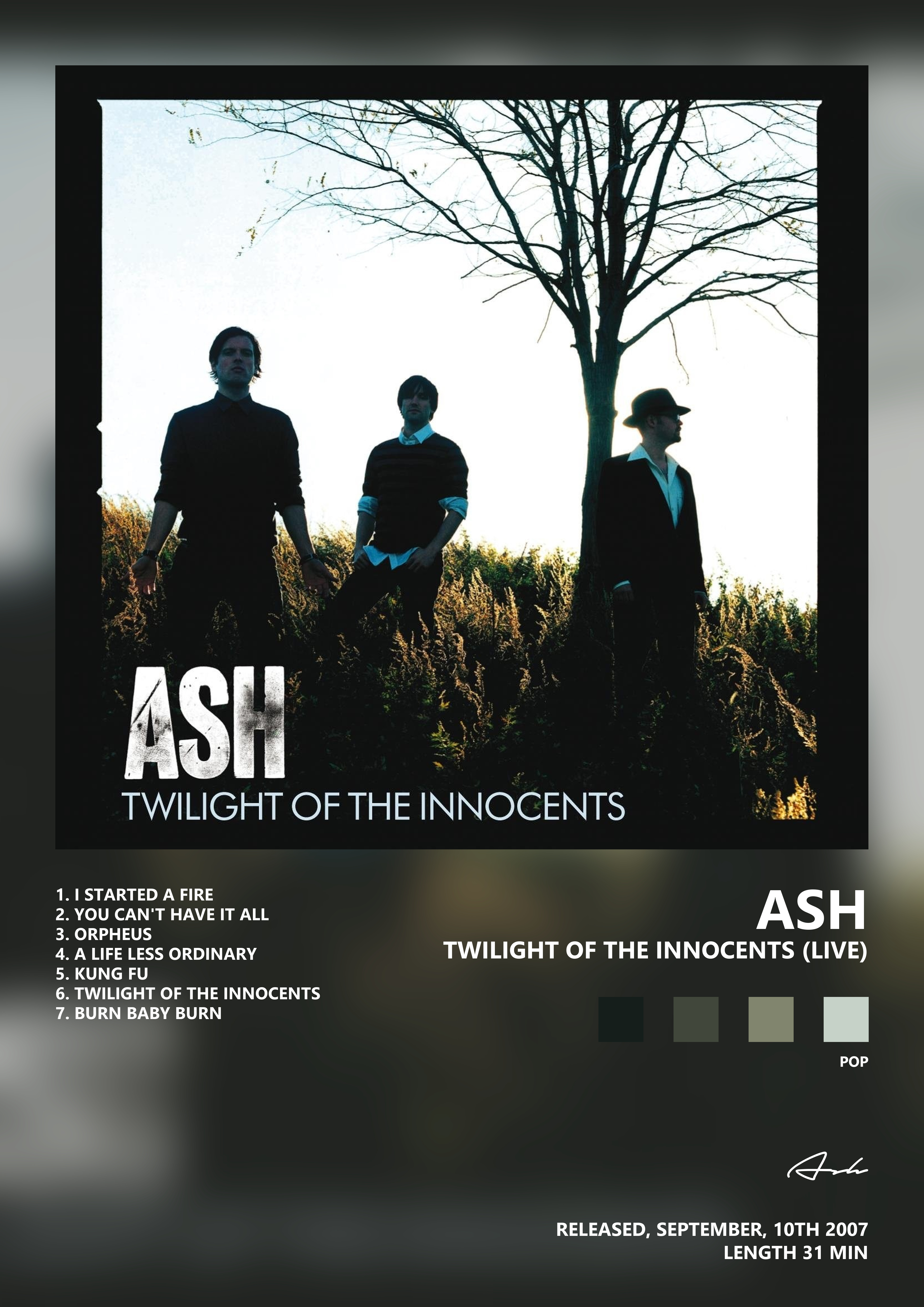 Music poster: Ash - Twilight of the Innocents Live