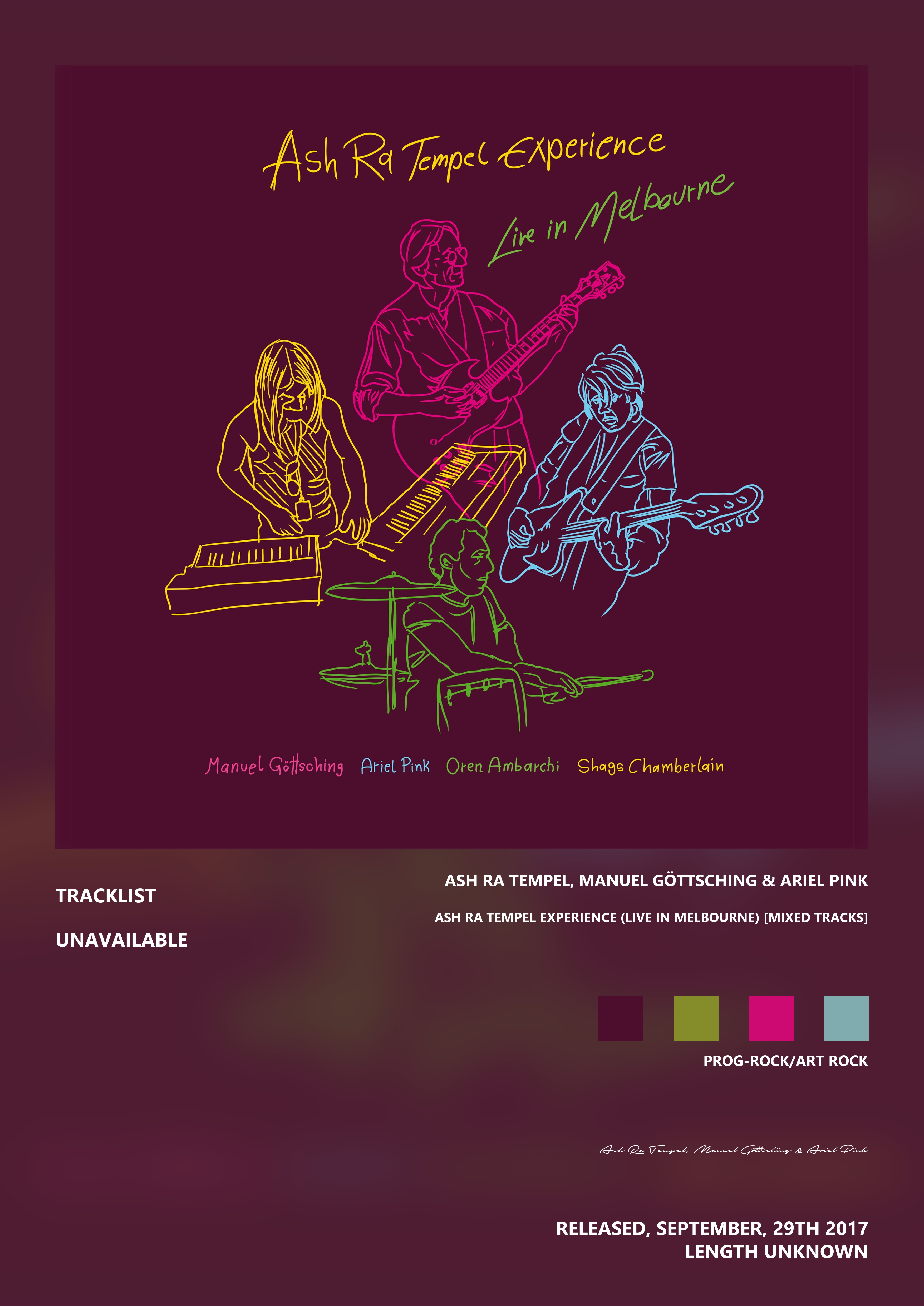 Music poster: Ash Ra Tempel Manuel Göttsching Ariel Pink - Ash Ra Tempel Experience Live in Melbourne Mixed Tracks