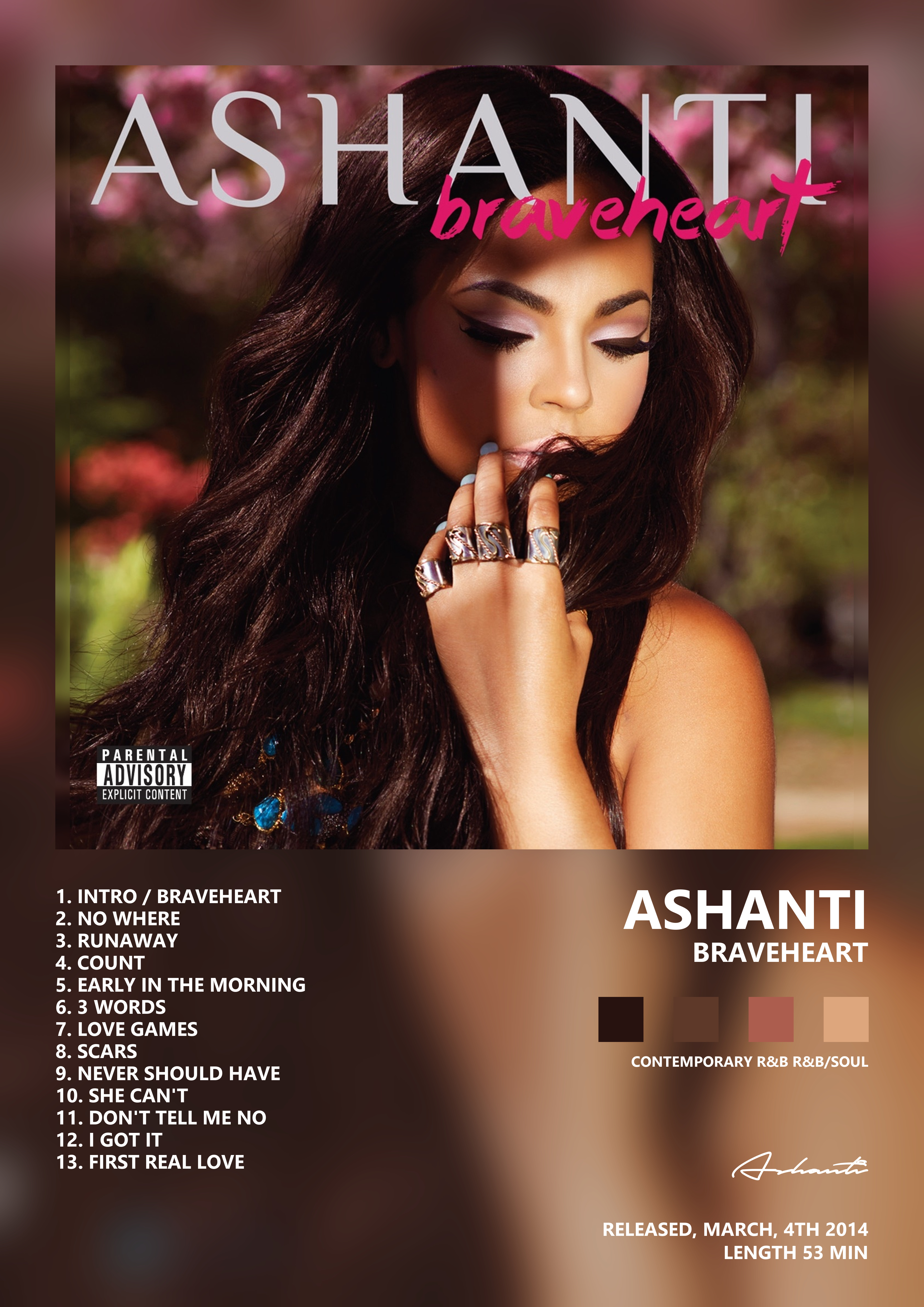 Music poster: Ashanti - Braveheart