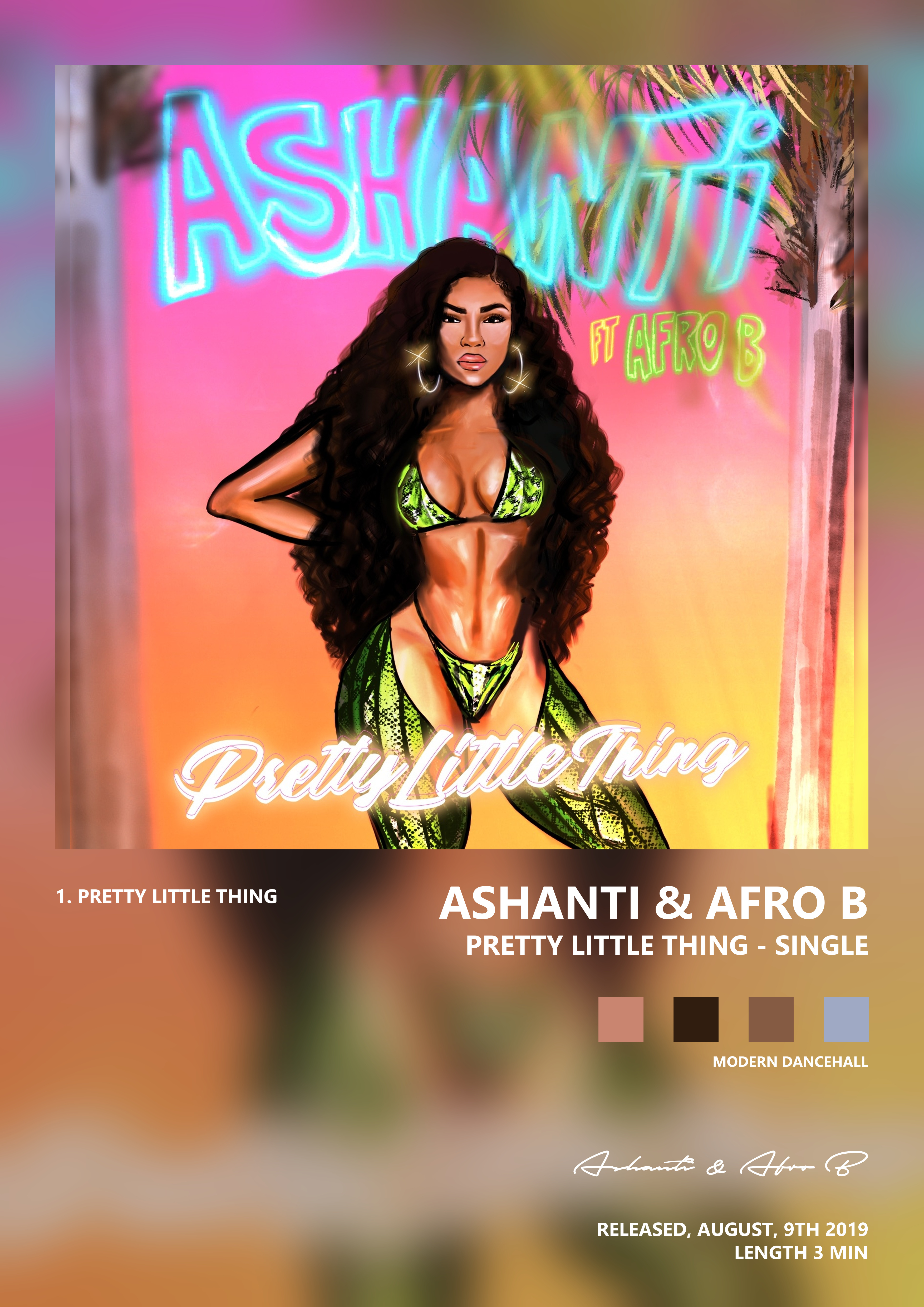 Music poster: Ashanti Afro B - Pretty Little Thing - Single