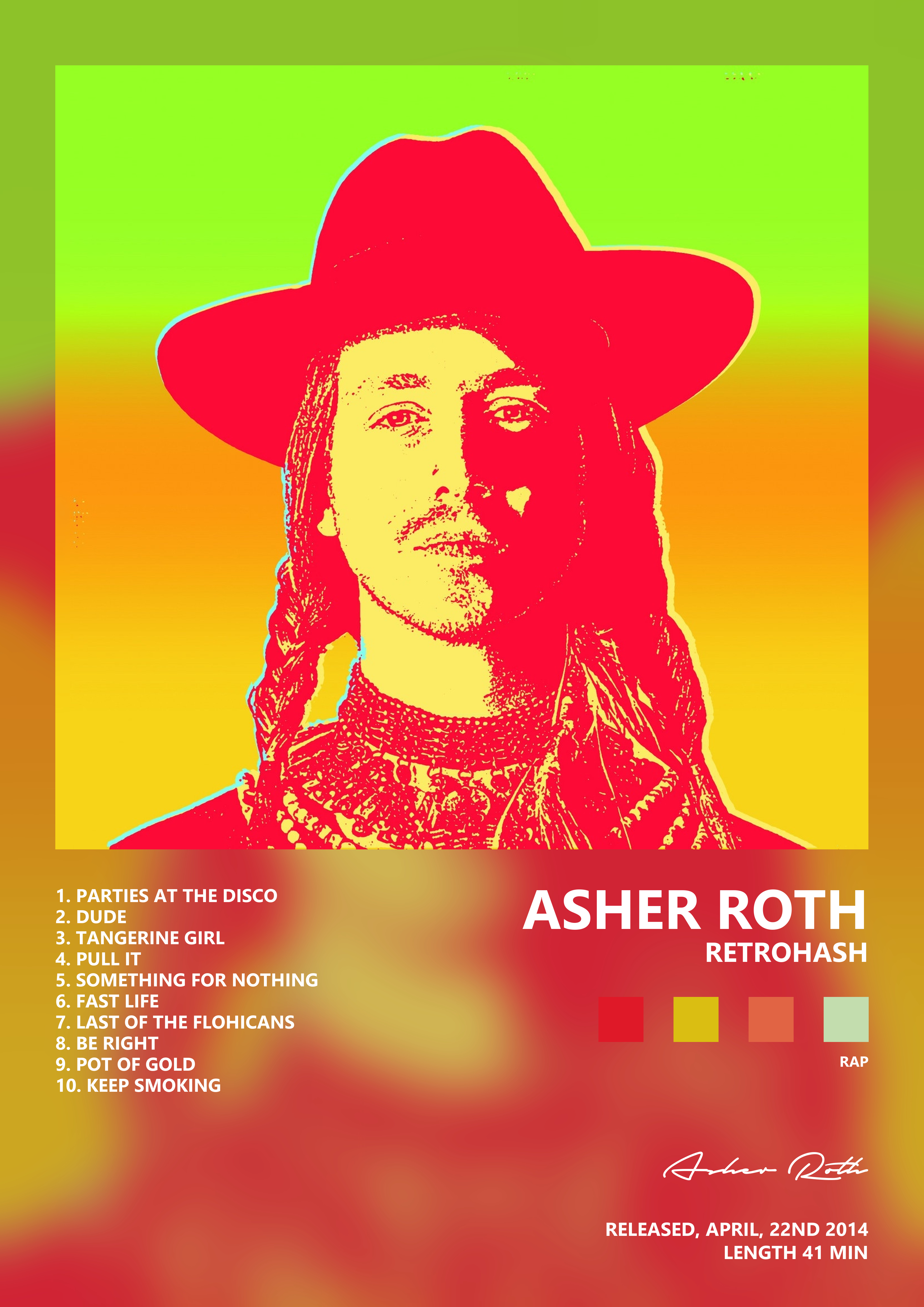 Music poster: Asher Roth - RetroHash