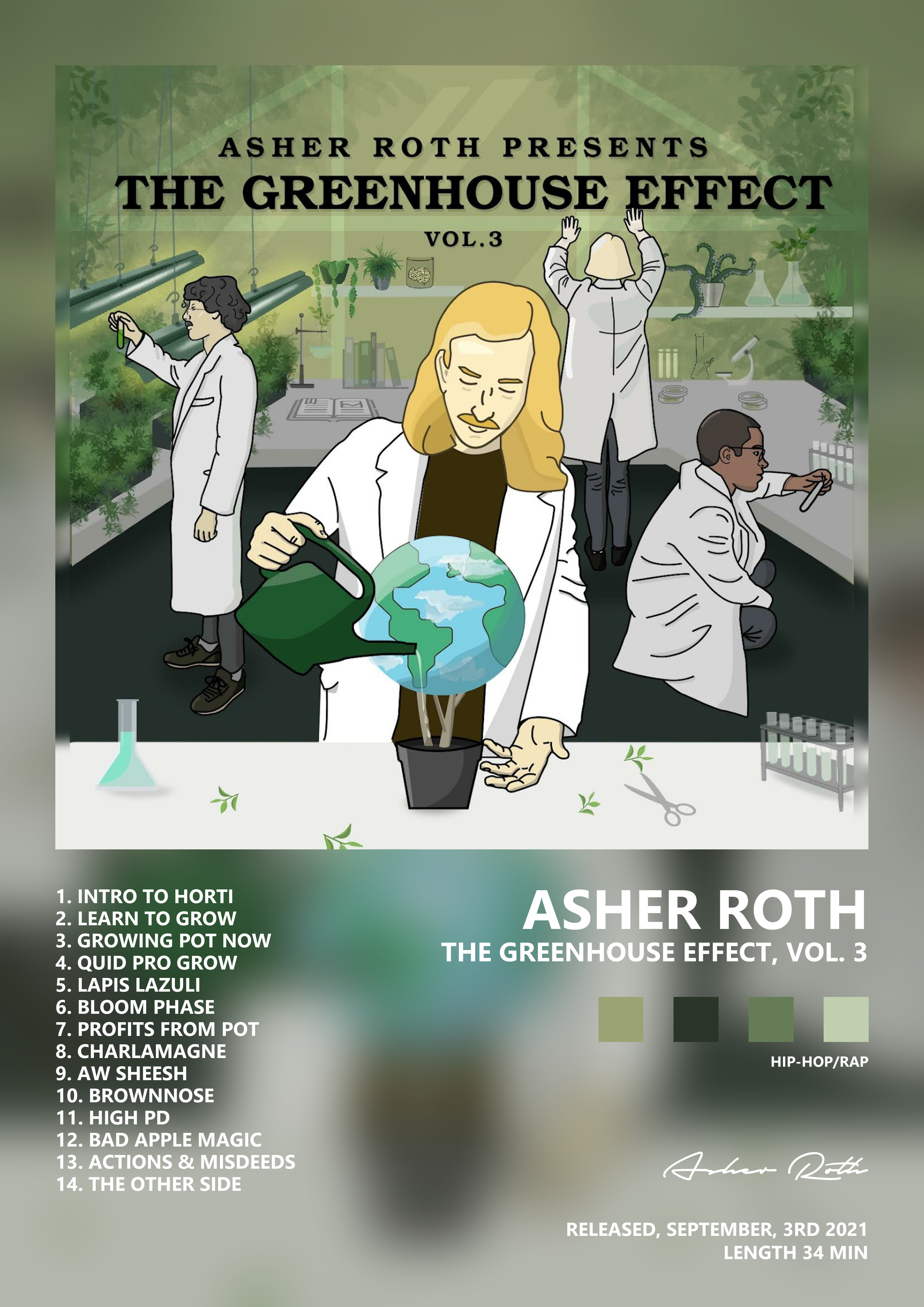 Music poster: Asher Roth - The Greenhouse Effect Vol 3