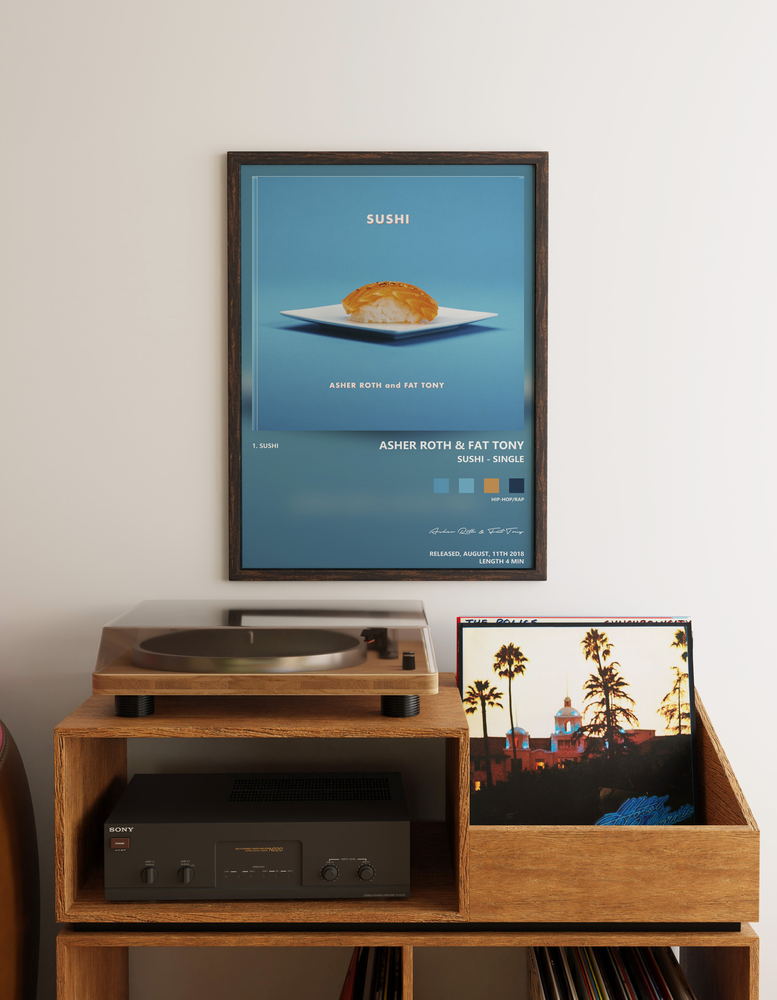 Music poster: Asher Roth Fat Tony - Sushi - Single