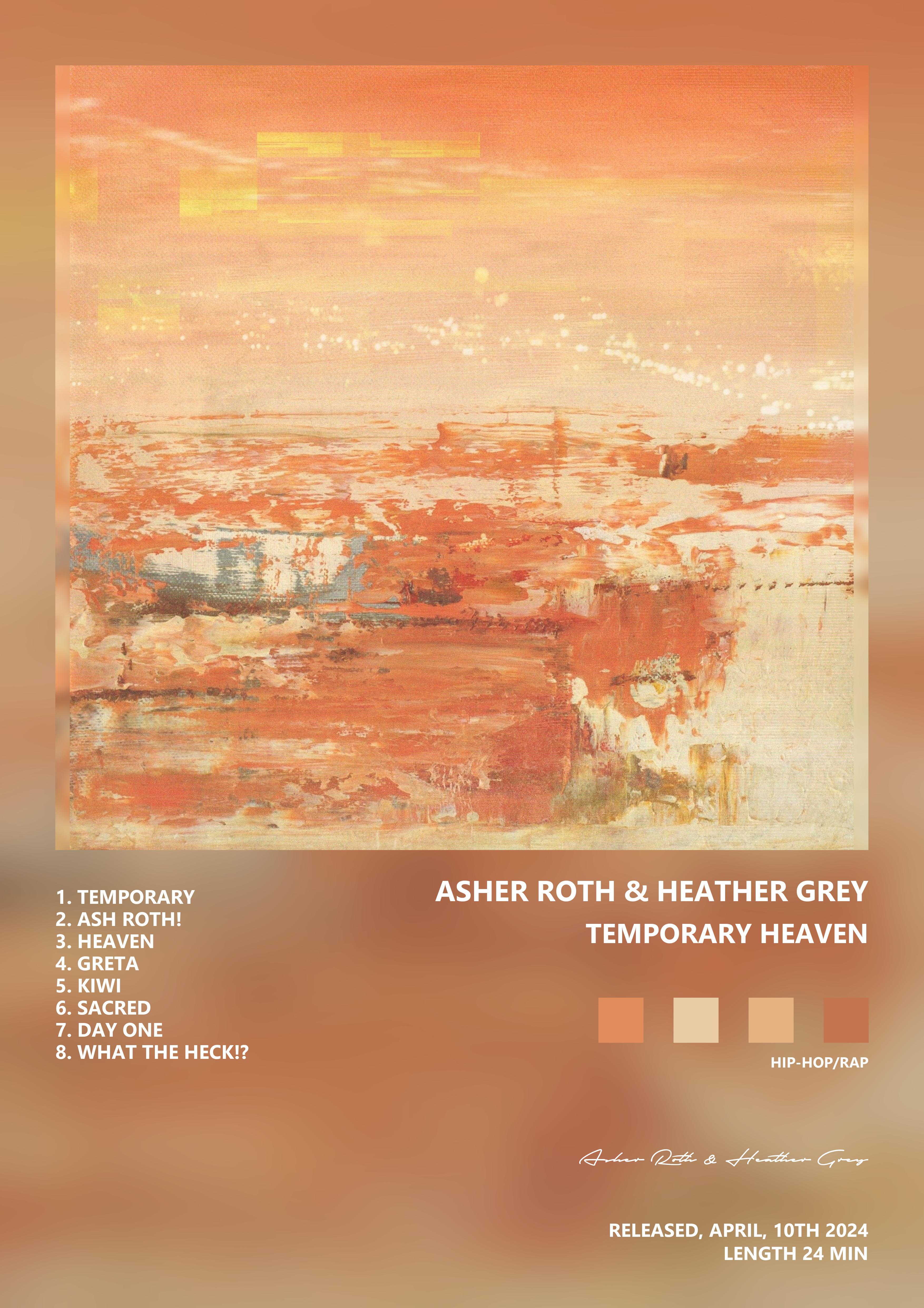 Music poster: Asher Roth Heather Grey - Temporary Heaven