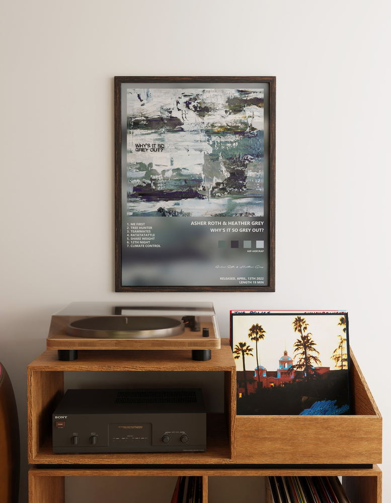 Music poster: Asher Roth Heather Grey - Whys It So Grey Out