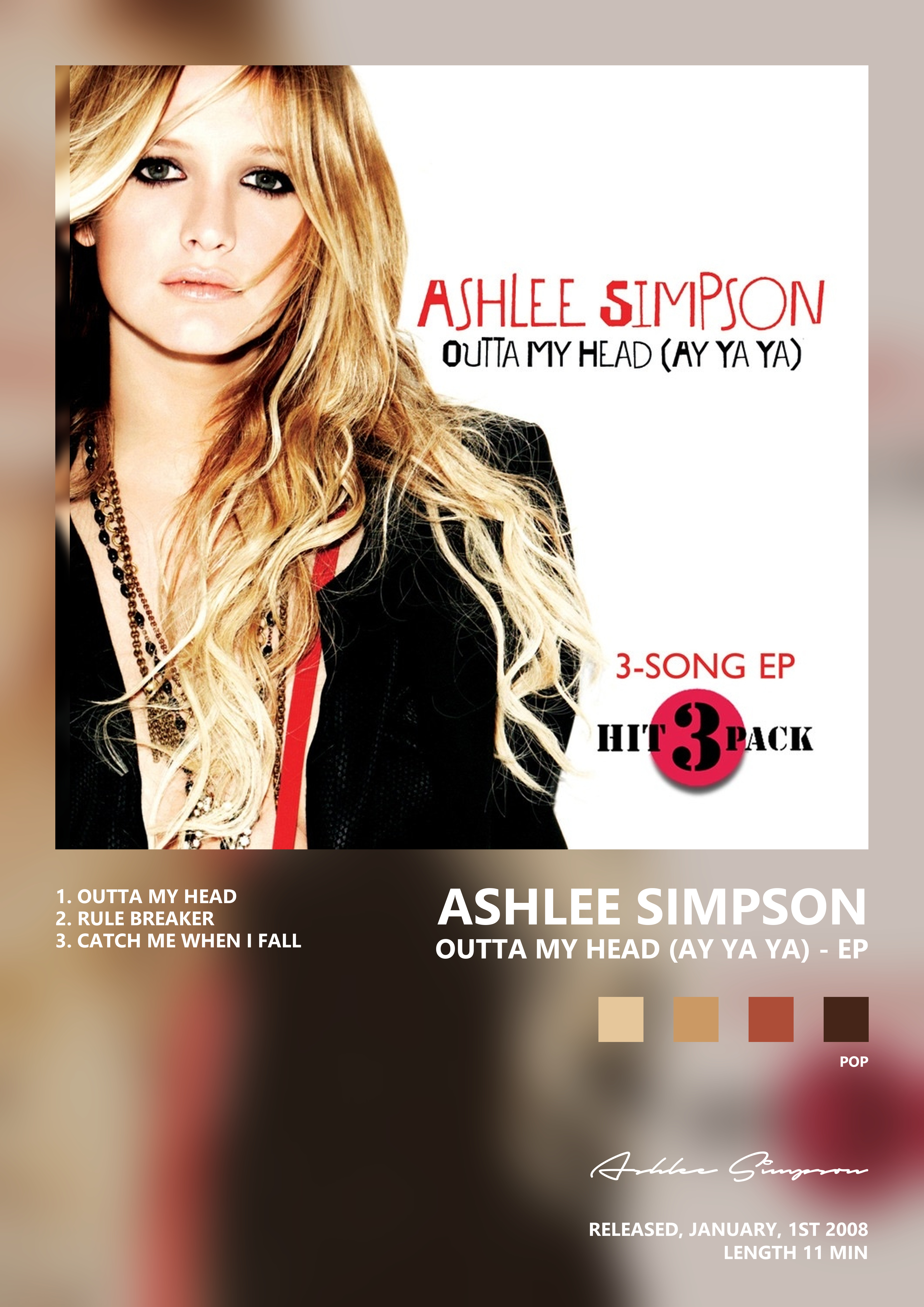 Music poster: Ashlee Simpson - Outta My Head Ay Ya Ya - EP