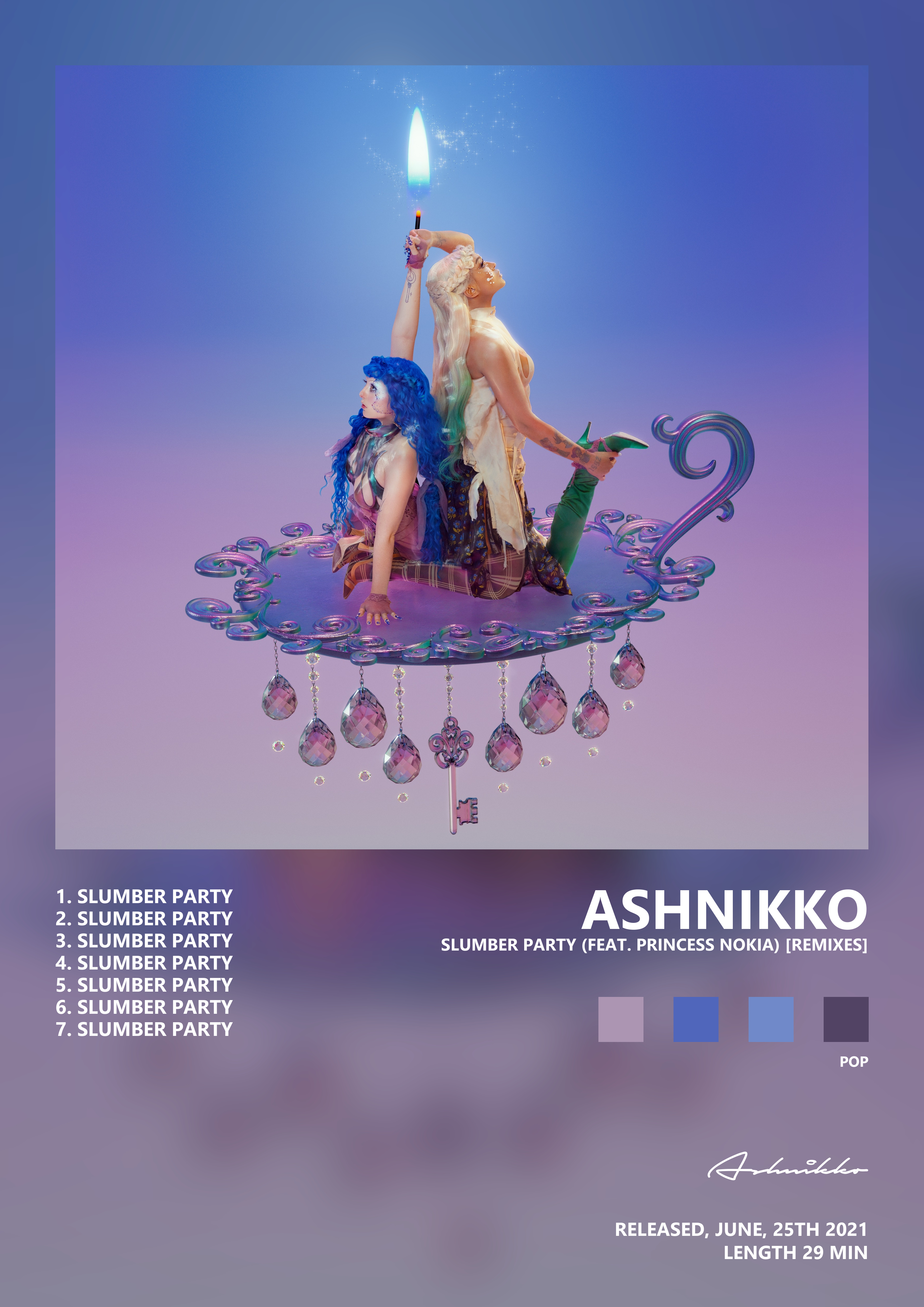 Music poster: Ashnikko - Slumber Party feat Princess Nokia Remixes