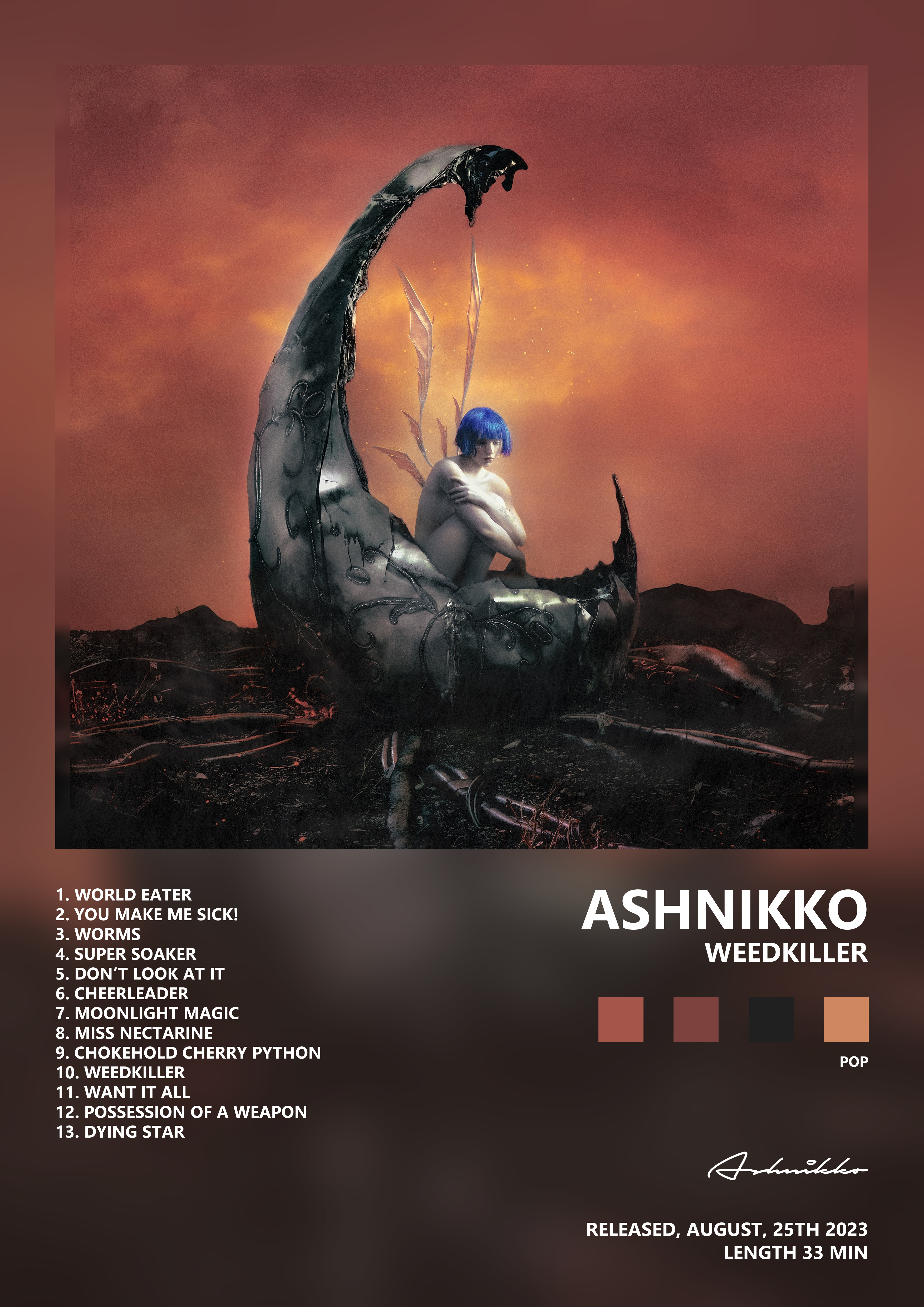 Music poster: Ashnikko - WEEDKILLER