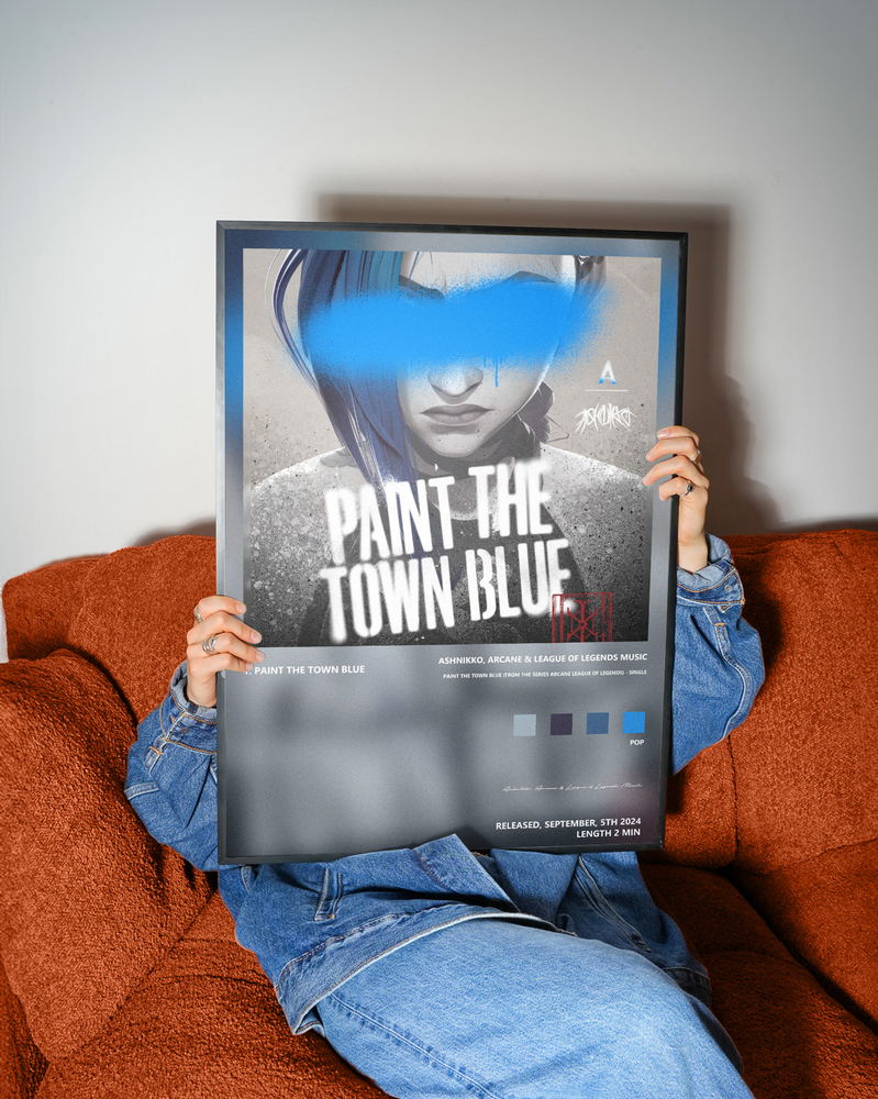 Music poster: Ashnikko Arcane League of Legends Music - Paint The Town Blue from the series Arcane League of Legends - Single