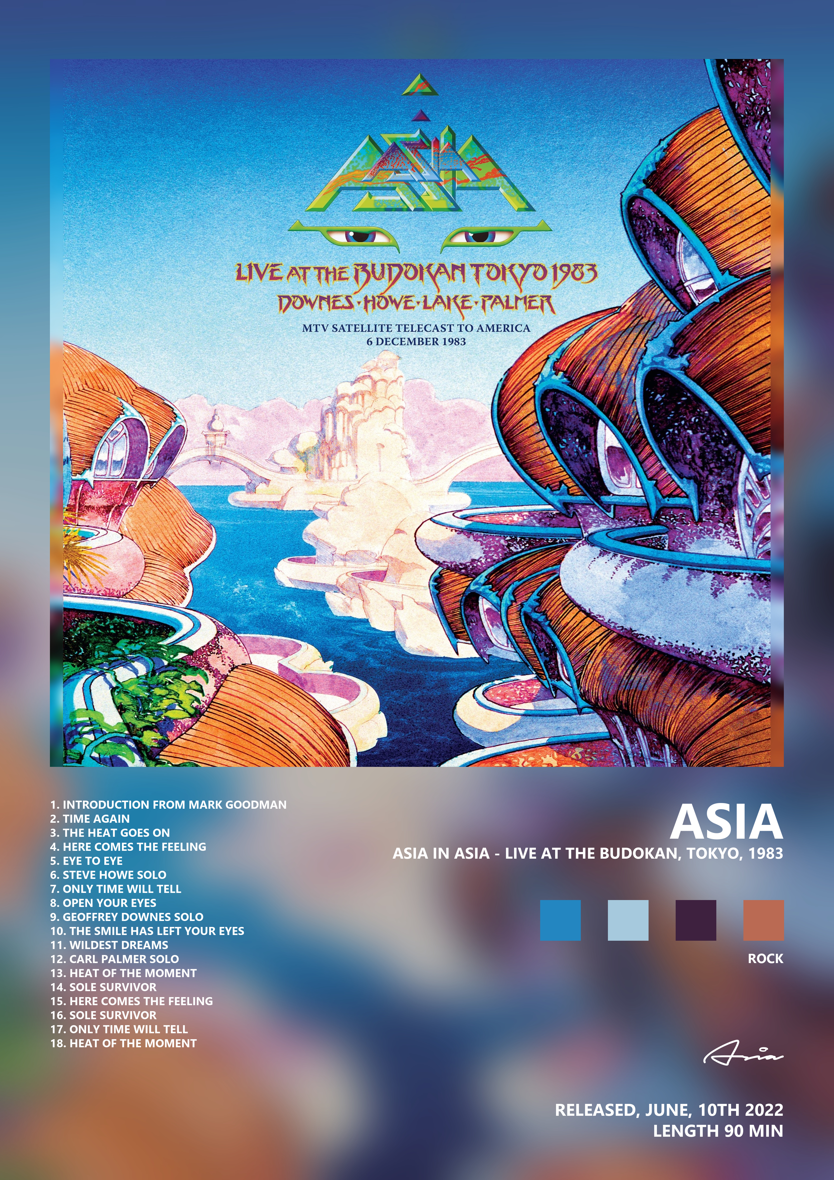Music poster: Asia - Asia in Asia - Live at the Budokan Tokyo 1983