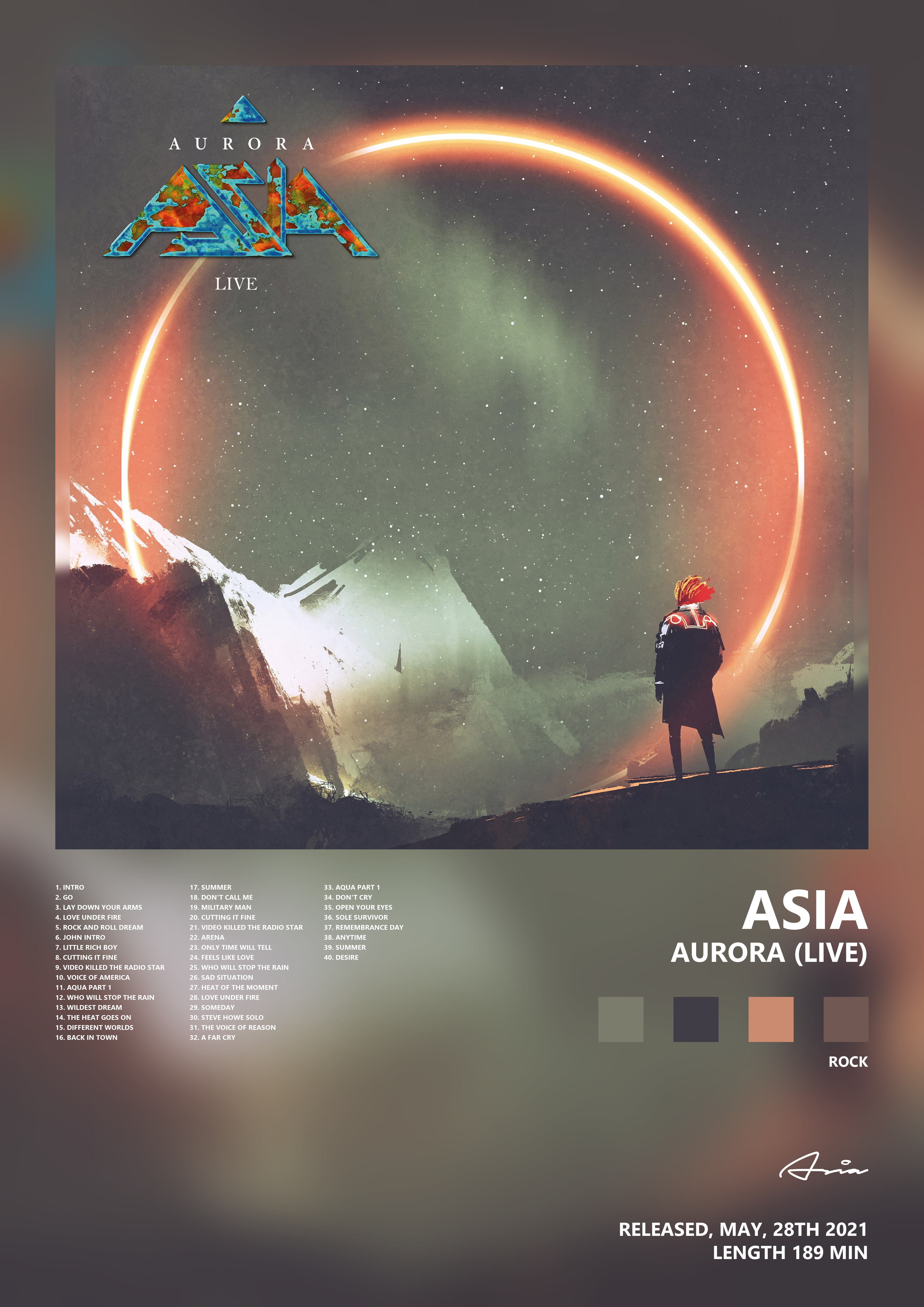 Music poster: Asia - Aurora Live