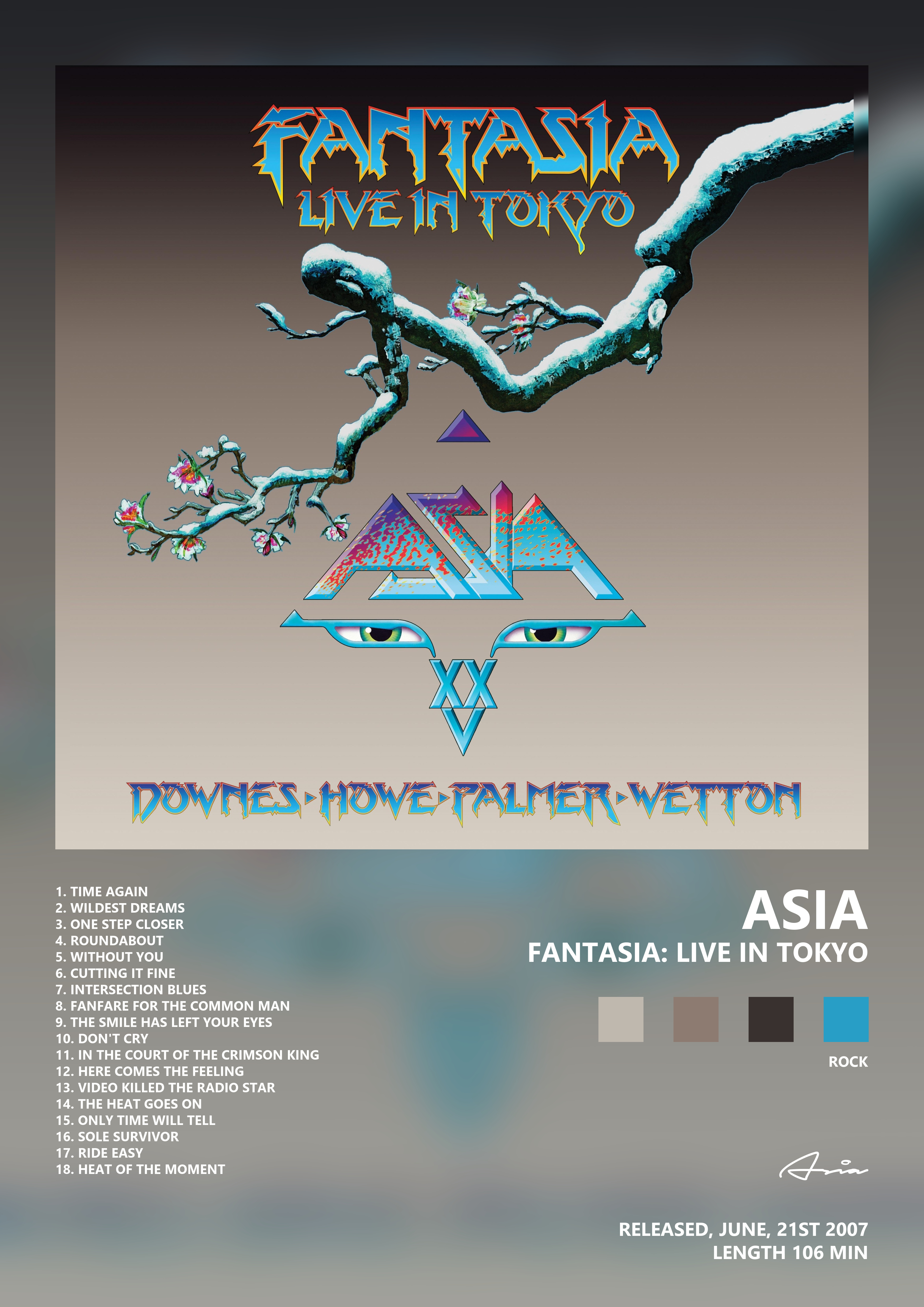 Music poster: Asia - Fantasia Live in Tokyo