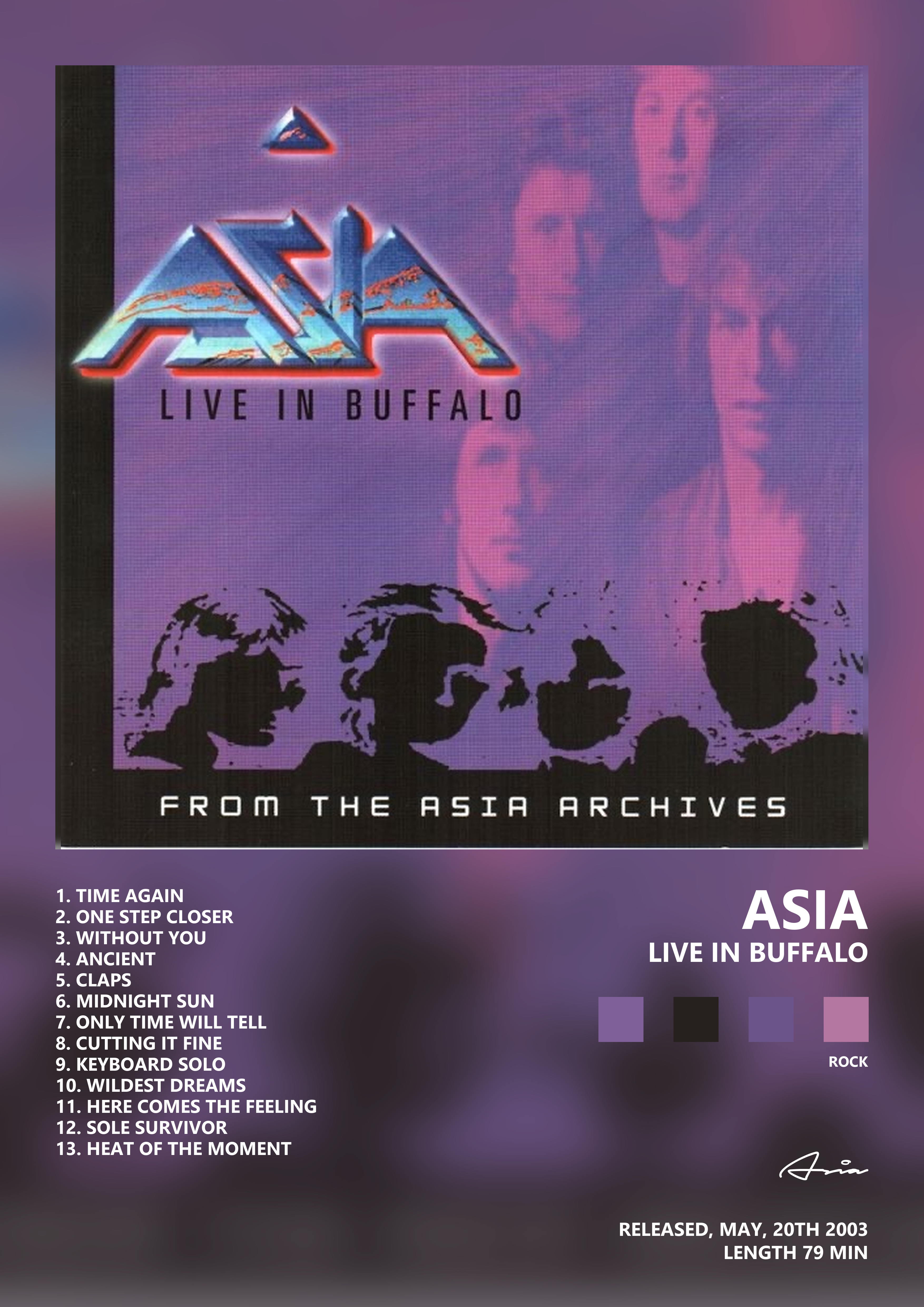 Music poster: Asia - Live In Buffalo