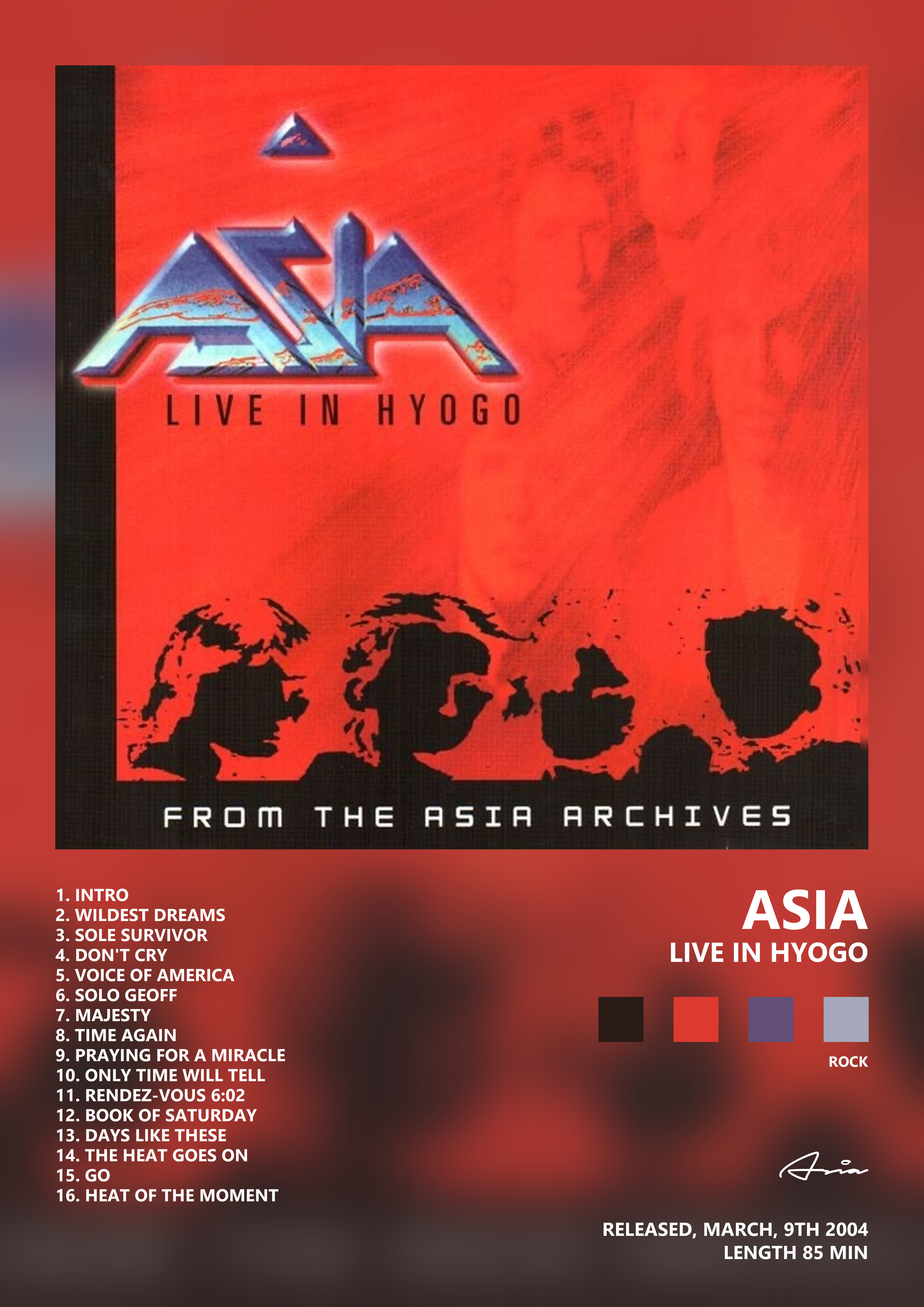 Music poster: Asia - Live In Hyogo