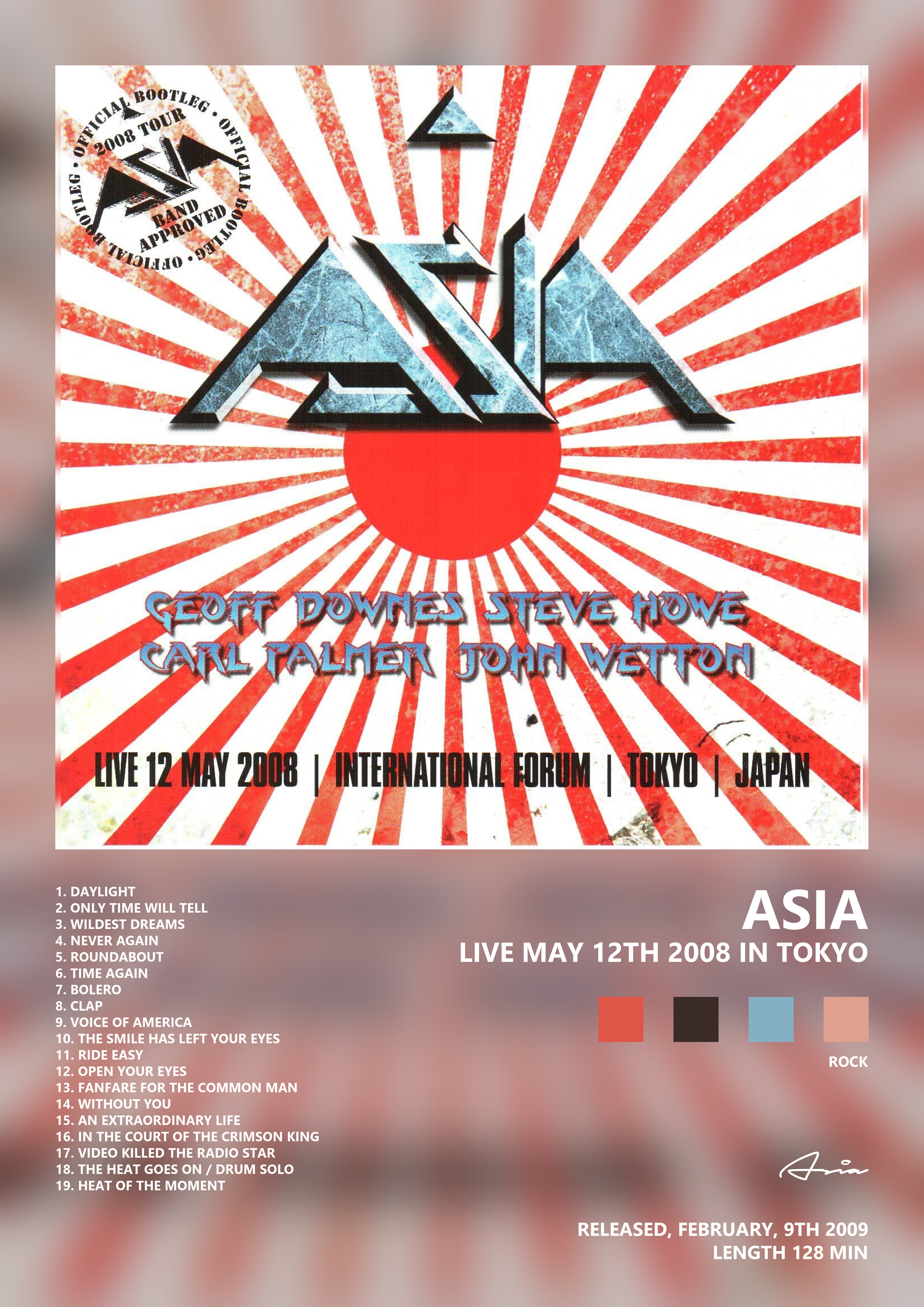 Music poster: Asia - Live May 12th 2008 In Tokyo