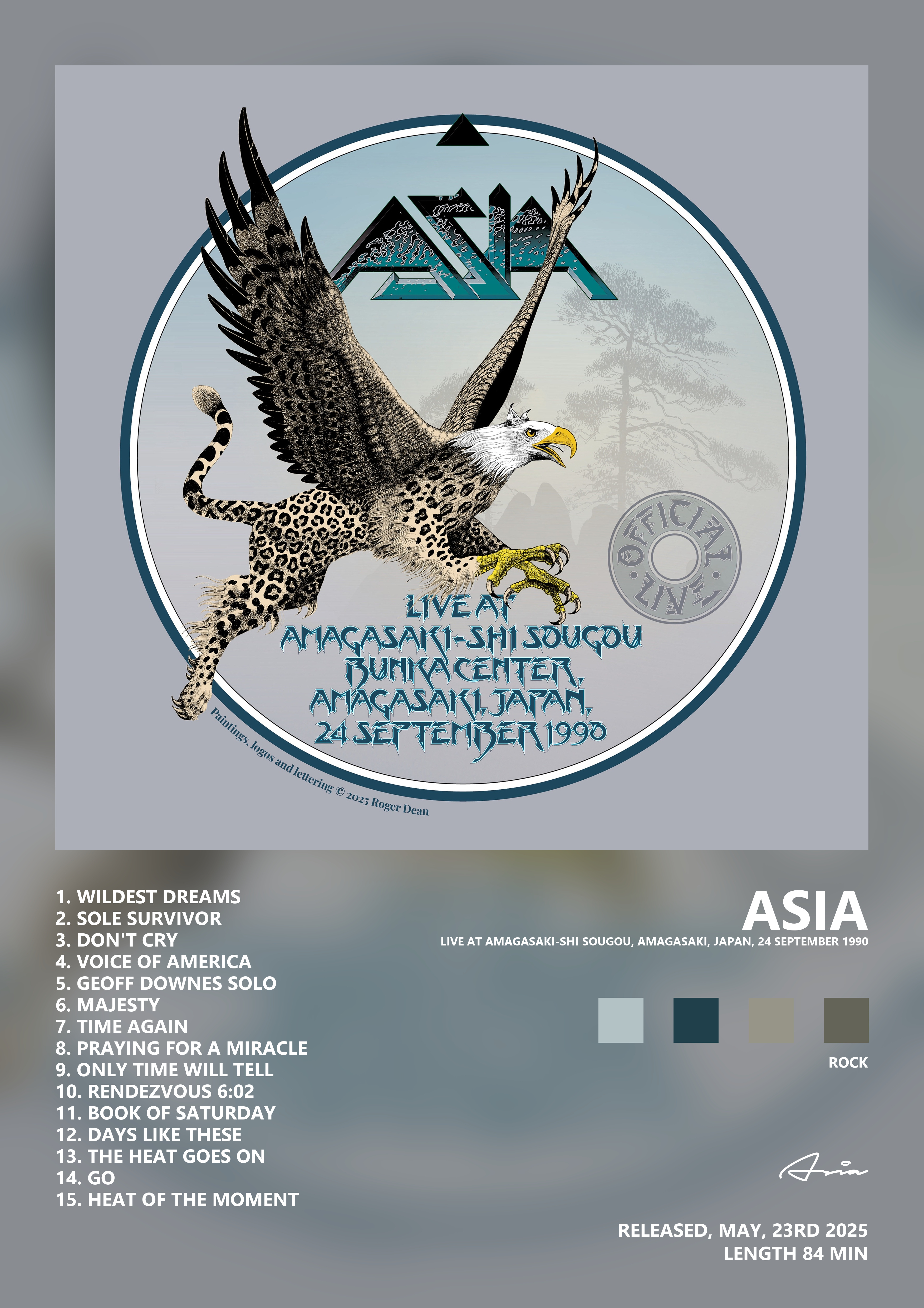 Music poster: Asia - Live at Amagasaki-shi Sougou Amagasaki Japan 24 September 1990