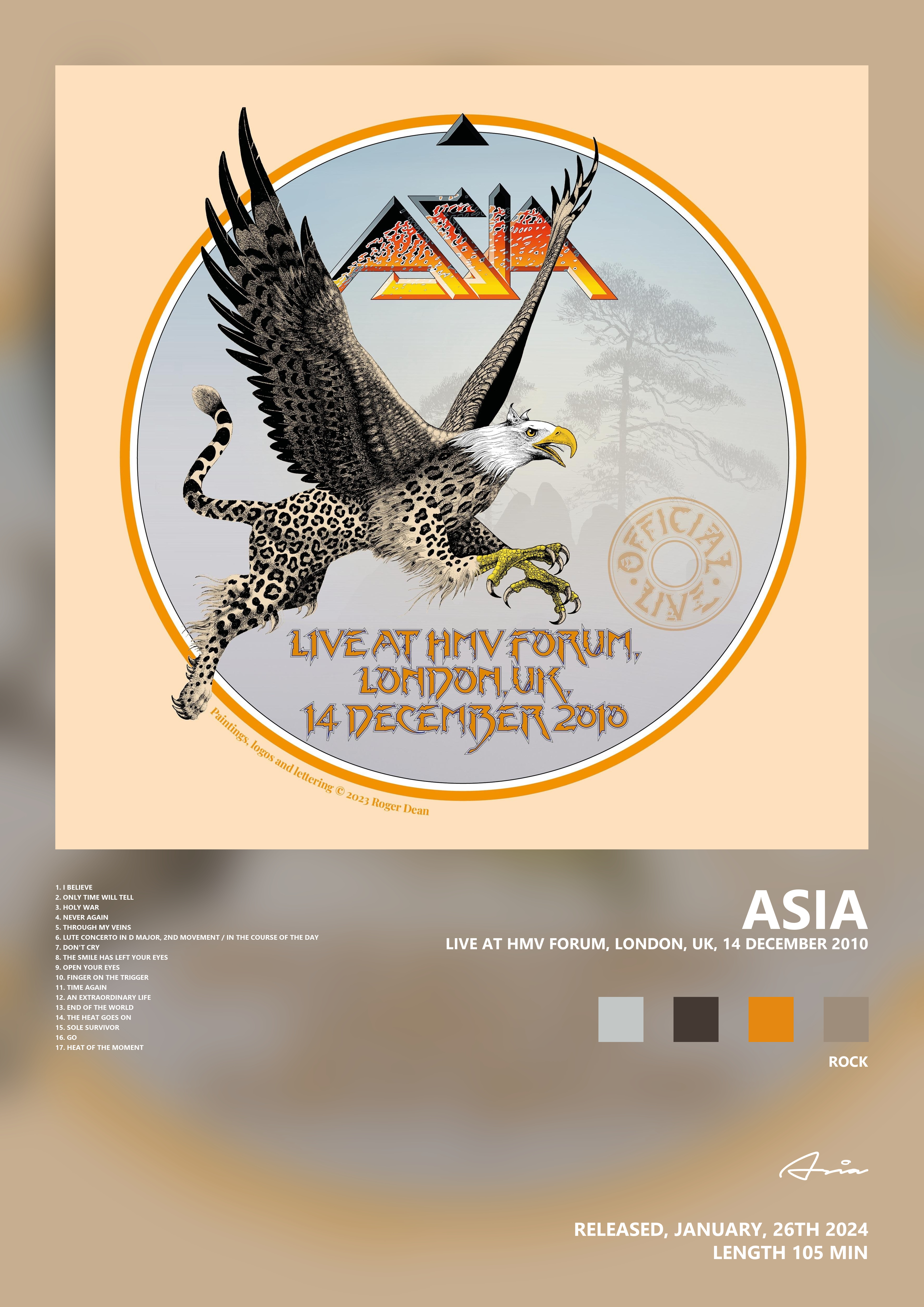 Music poster: Asia - Live at HMV Forum London UK 14 December 2010
