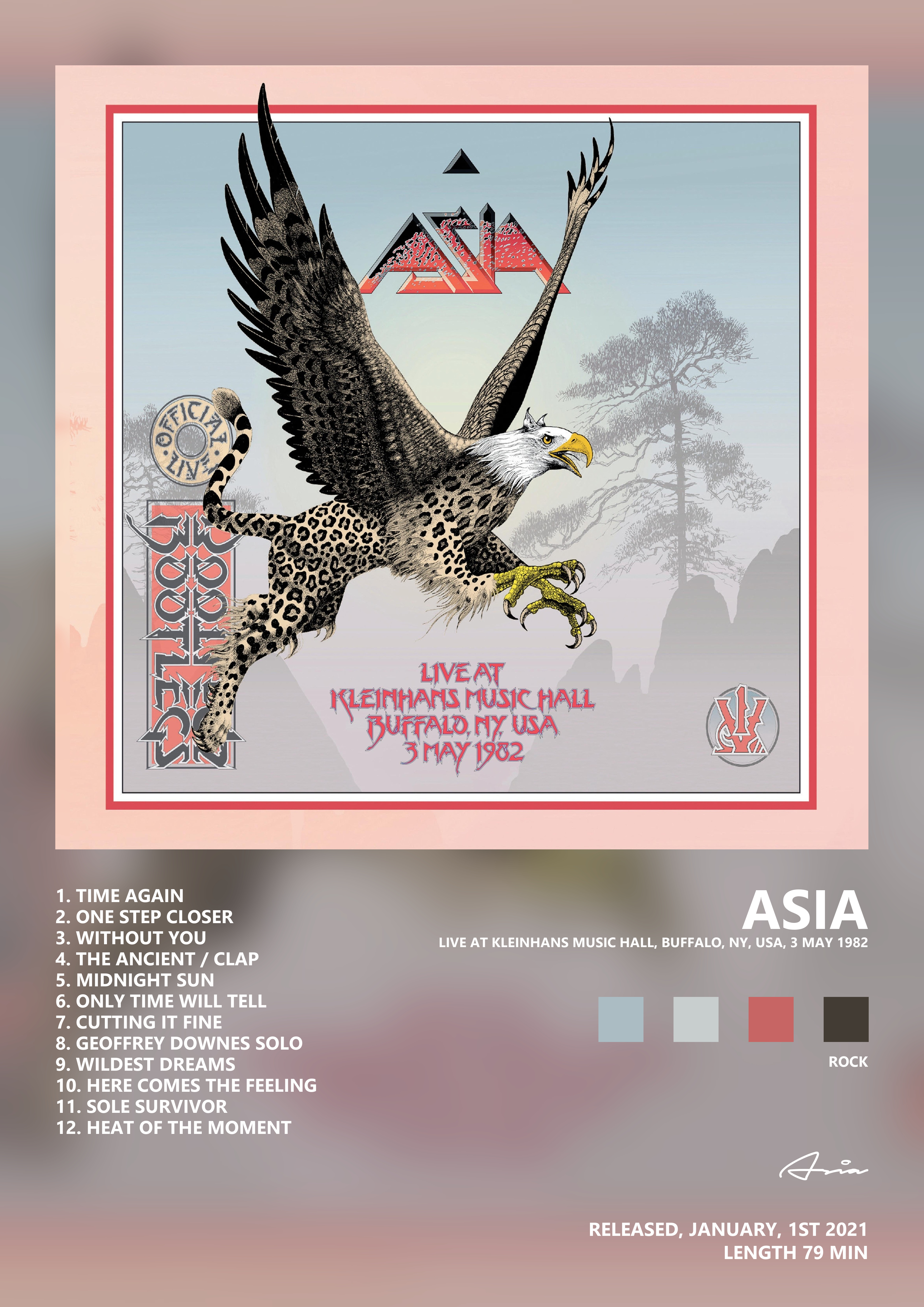 Music poster: Asia - Live at Kleinhans Music Hall Buffalo NY USA 3 May 1982
