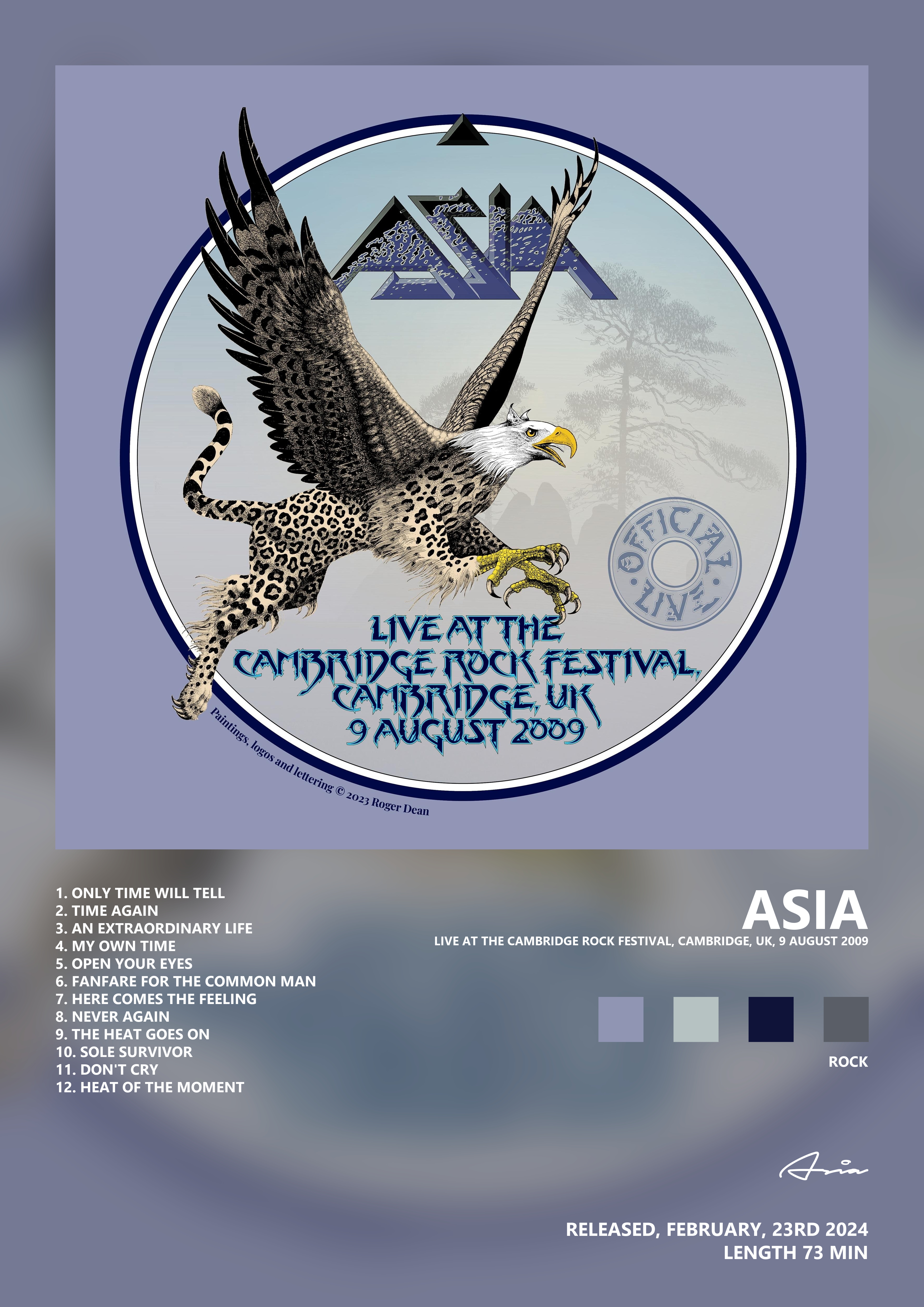 Music poster: Asia - Live at the Cambridge Rock Festival Cambridge UK 9 August 2009