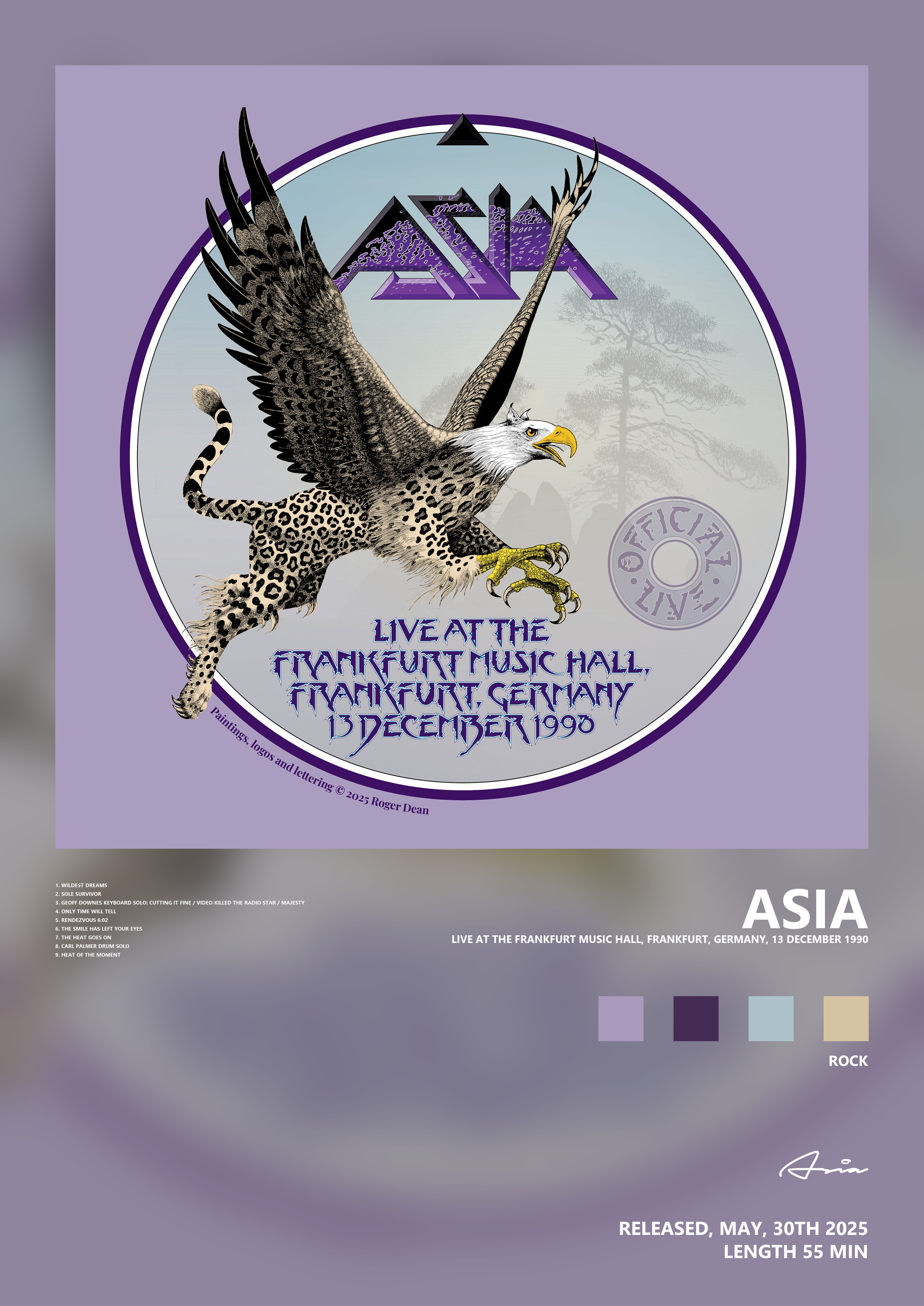 Music poster: Asia - Live at the Frankfurt Music Hall Frankfurt Germany 13 December 1990