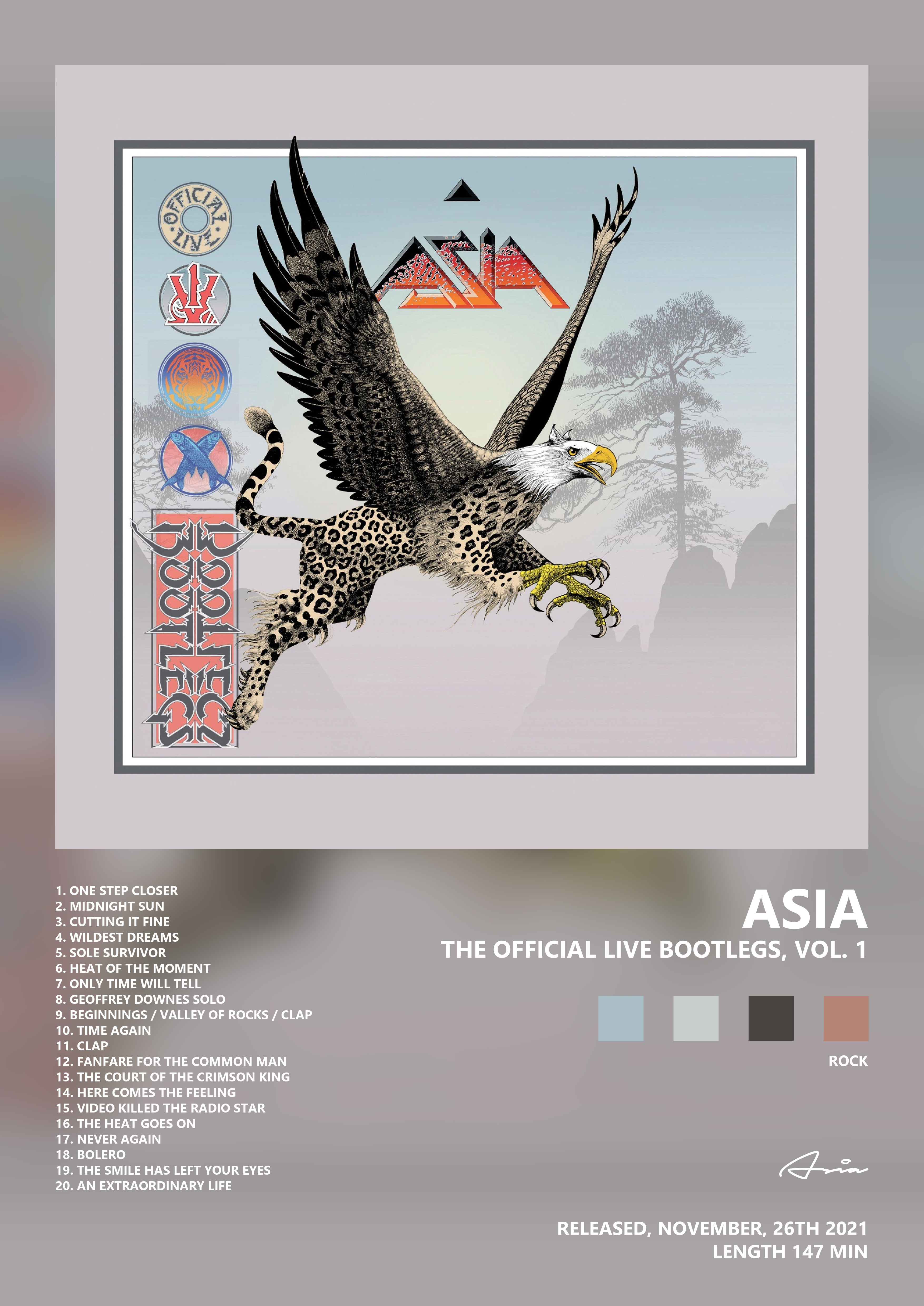 Music poster: Asia - The Official Live Bootlegs Vol 1
