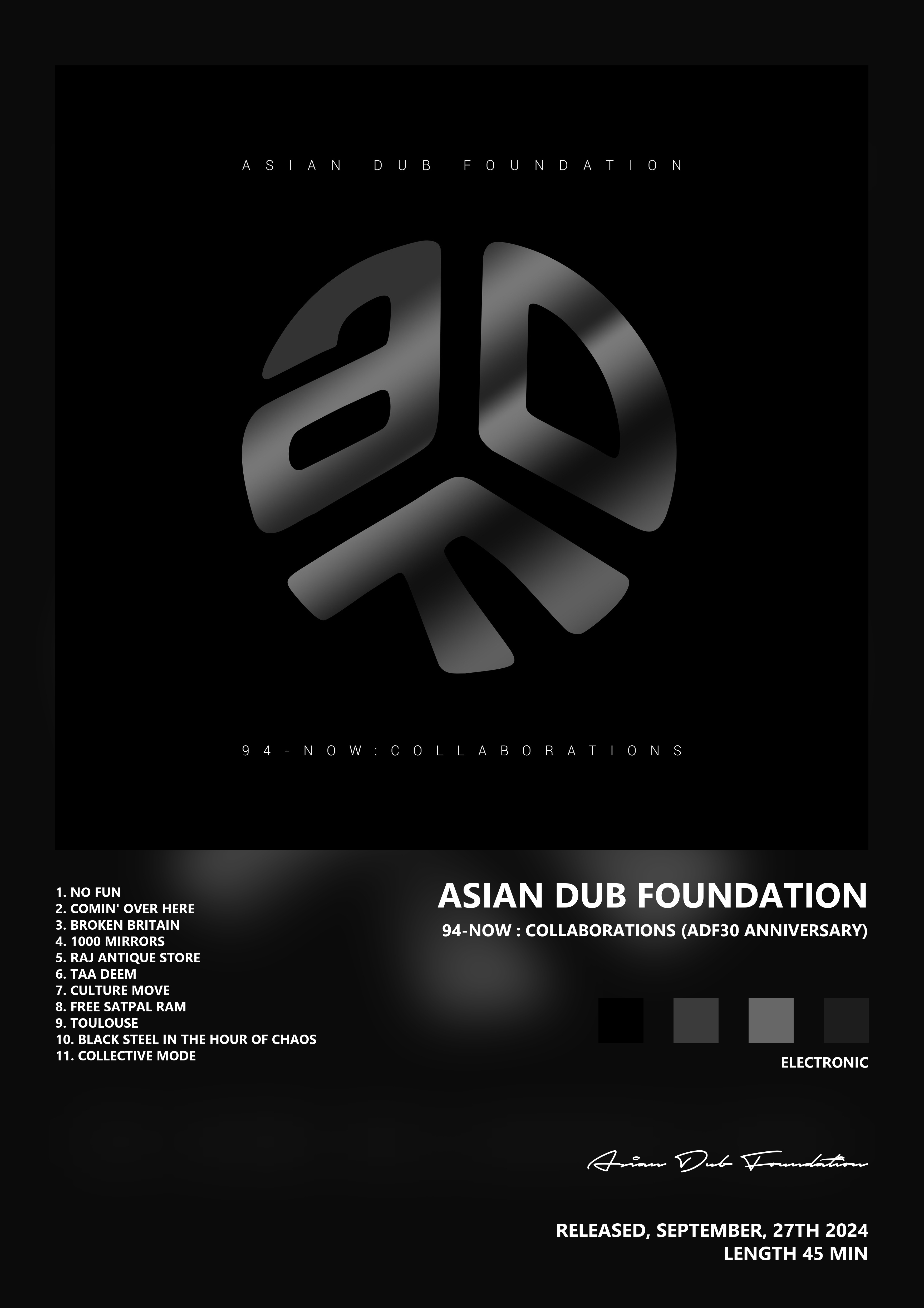 Music poster: Asian Dub Foundation - 94-Now Collaborations ADF30 Anniversary