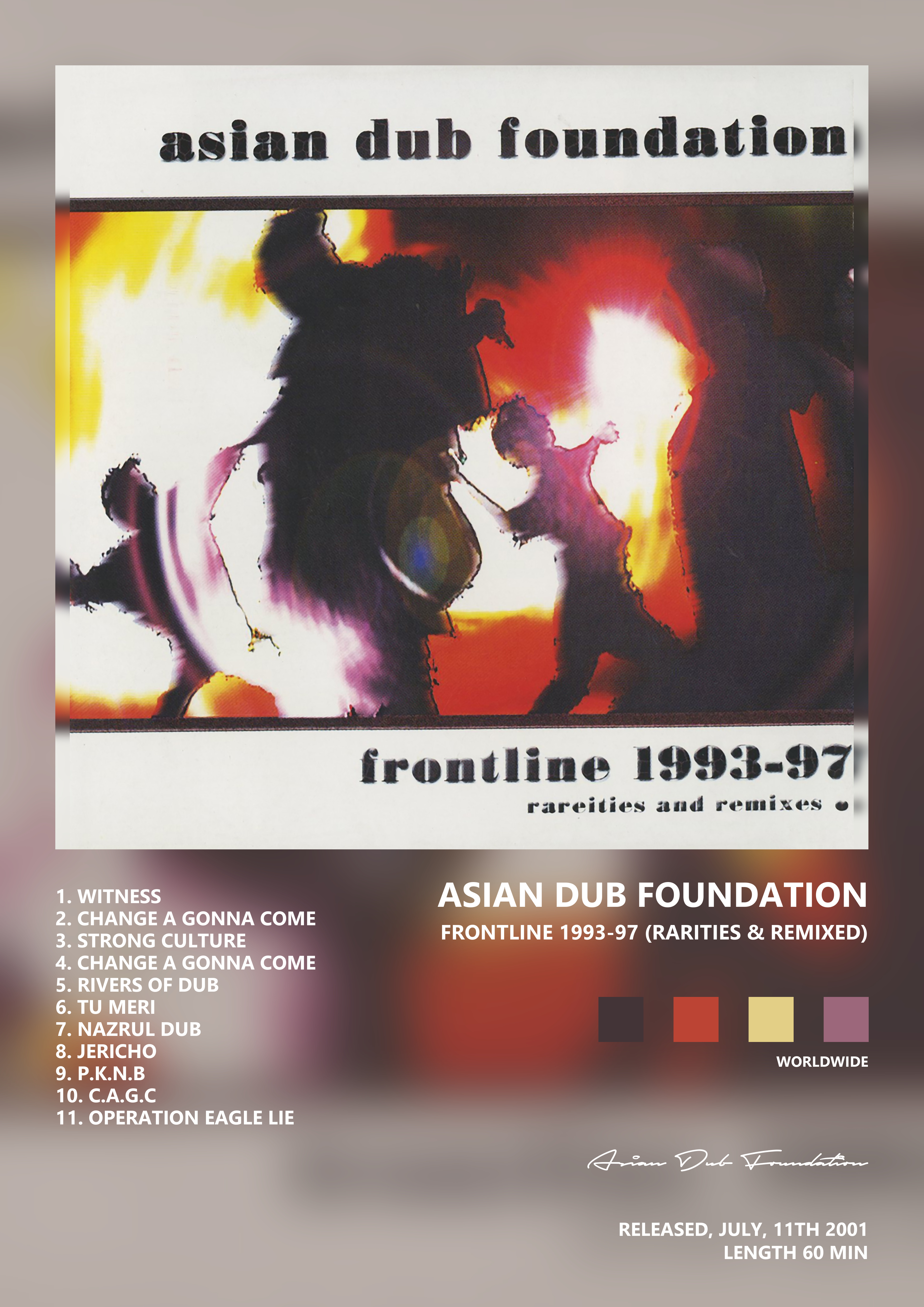 Music poster: Asian Dub Foundation - Frontline 1993-97 Rarities Remixed