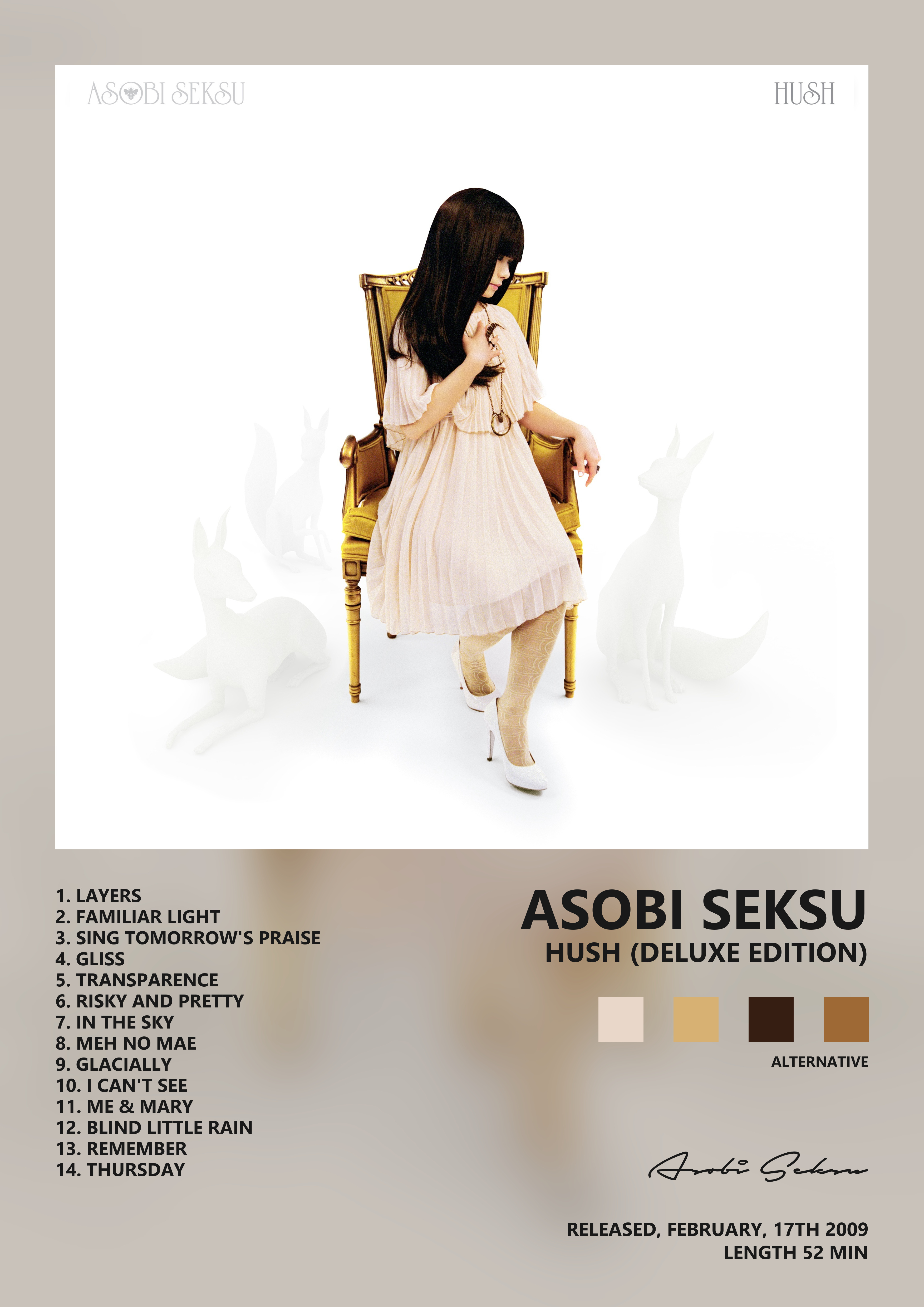 Music poster: Asobi Seksu - Hush Deluxe Edition
