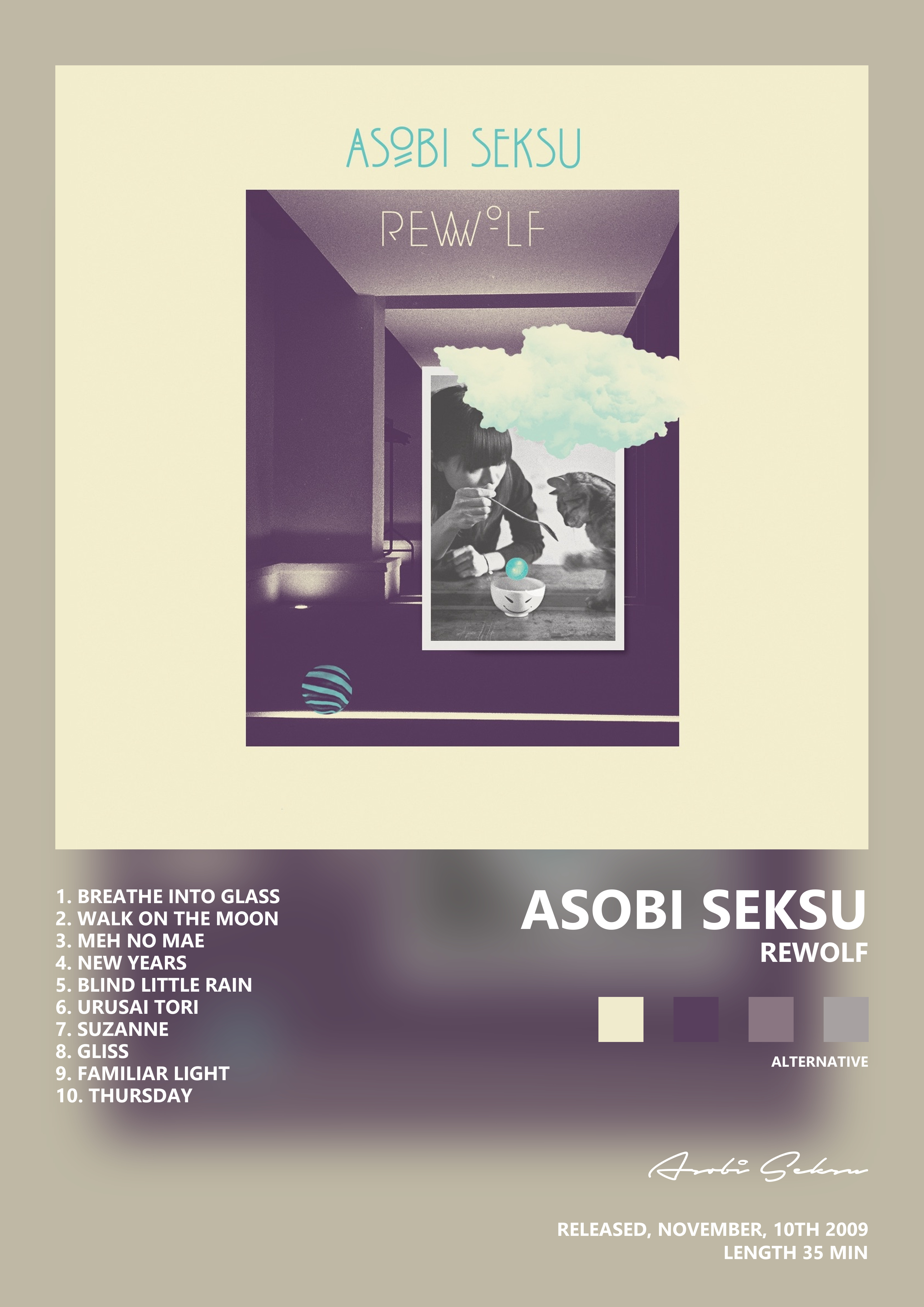 Music poster: Asobi Seksu - Rewolf