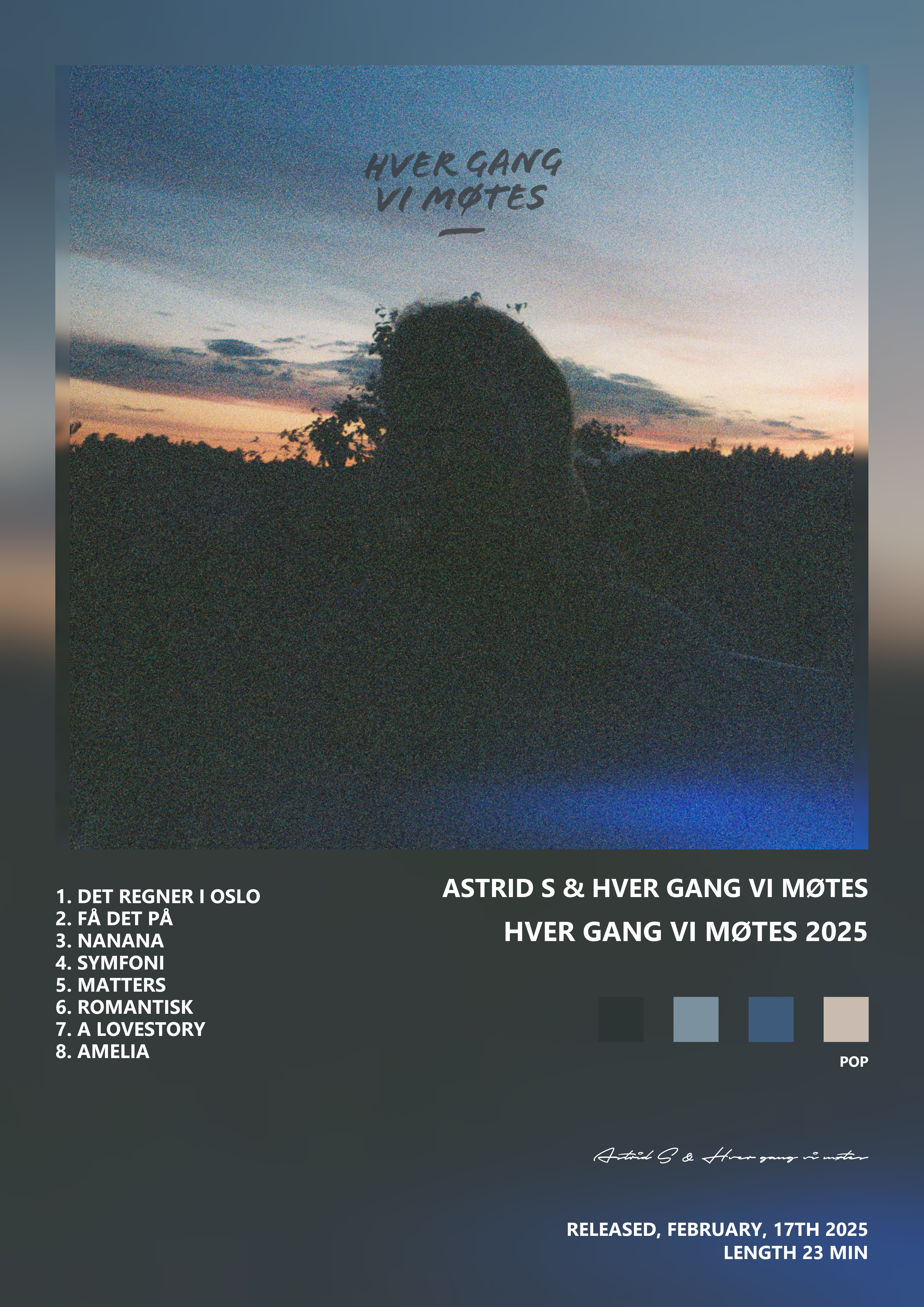 Music poster: Astrid S Hver gang vi møtes - Hver Gang Vi Møtes 2025