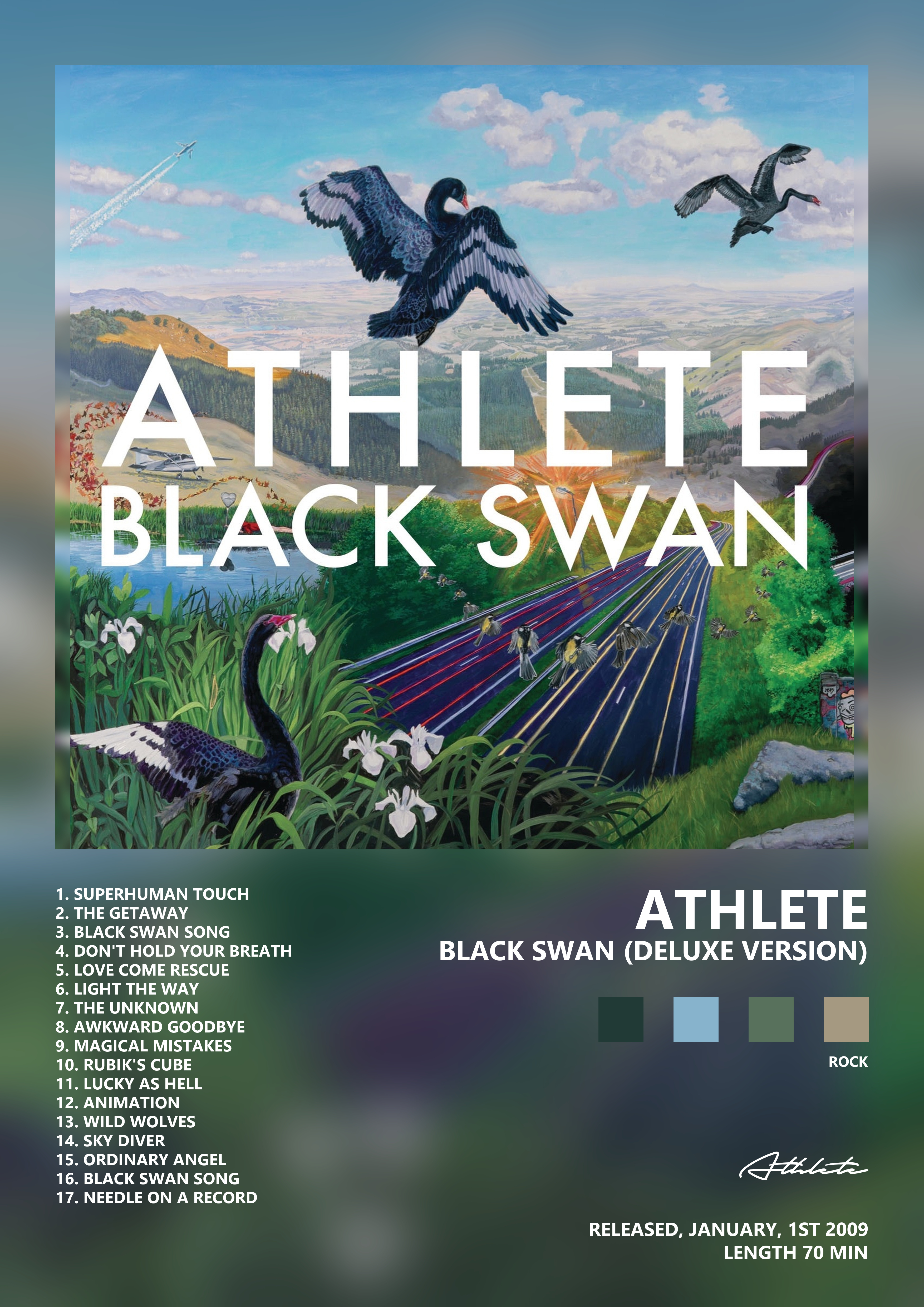 Music poster: Athlete - Black Swan Deluxe Version