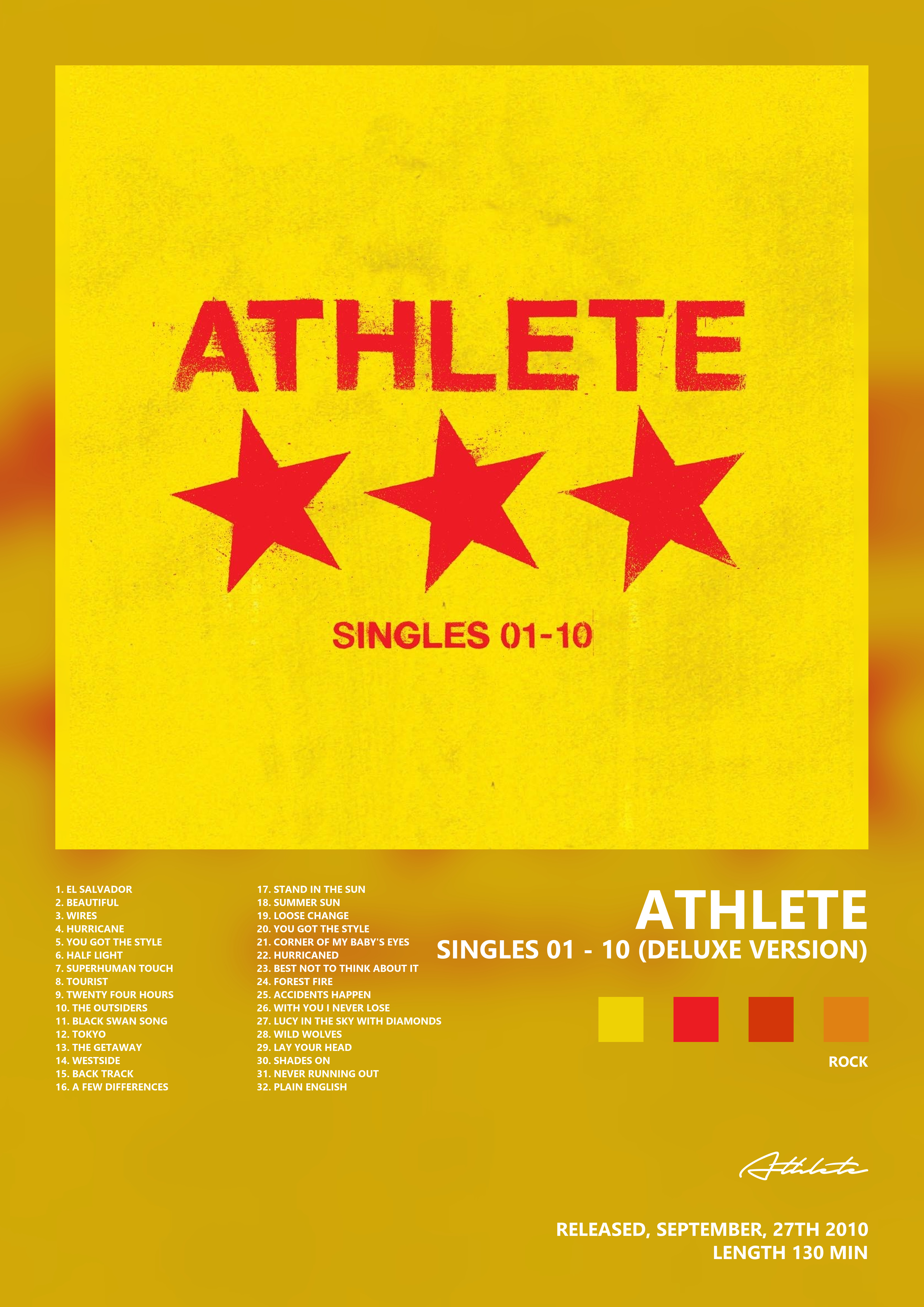 Music poster: Athlete - Singles 01 - 10 Deluxe Version