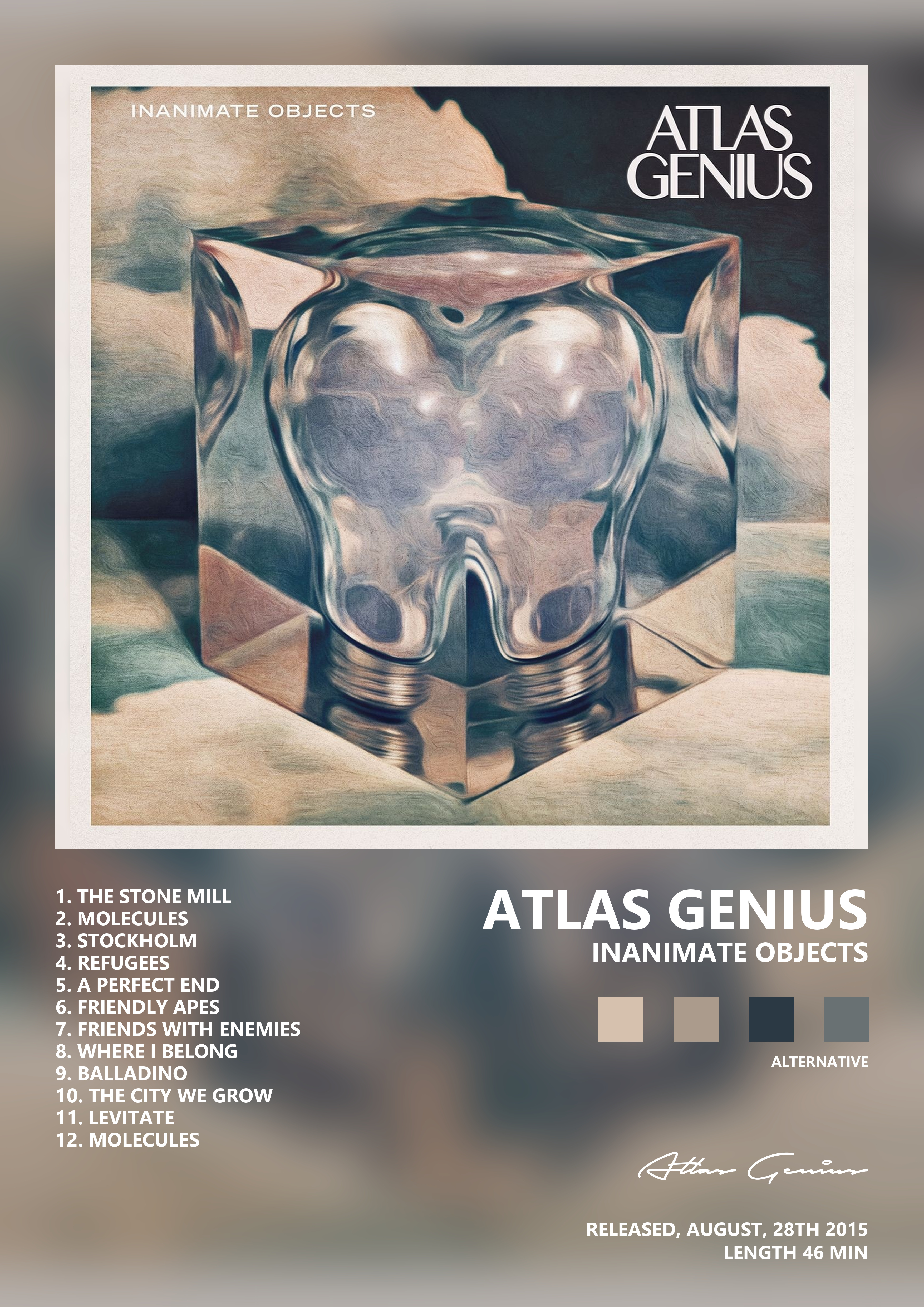 Music poster: Atlas Genius - Inanimate Objects