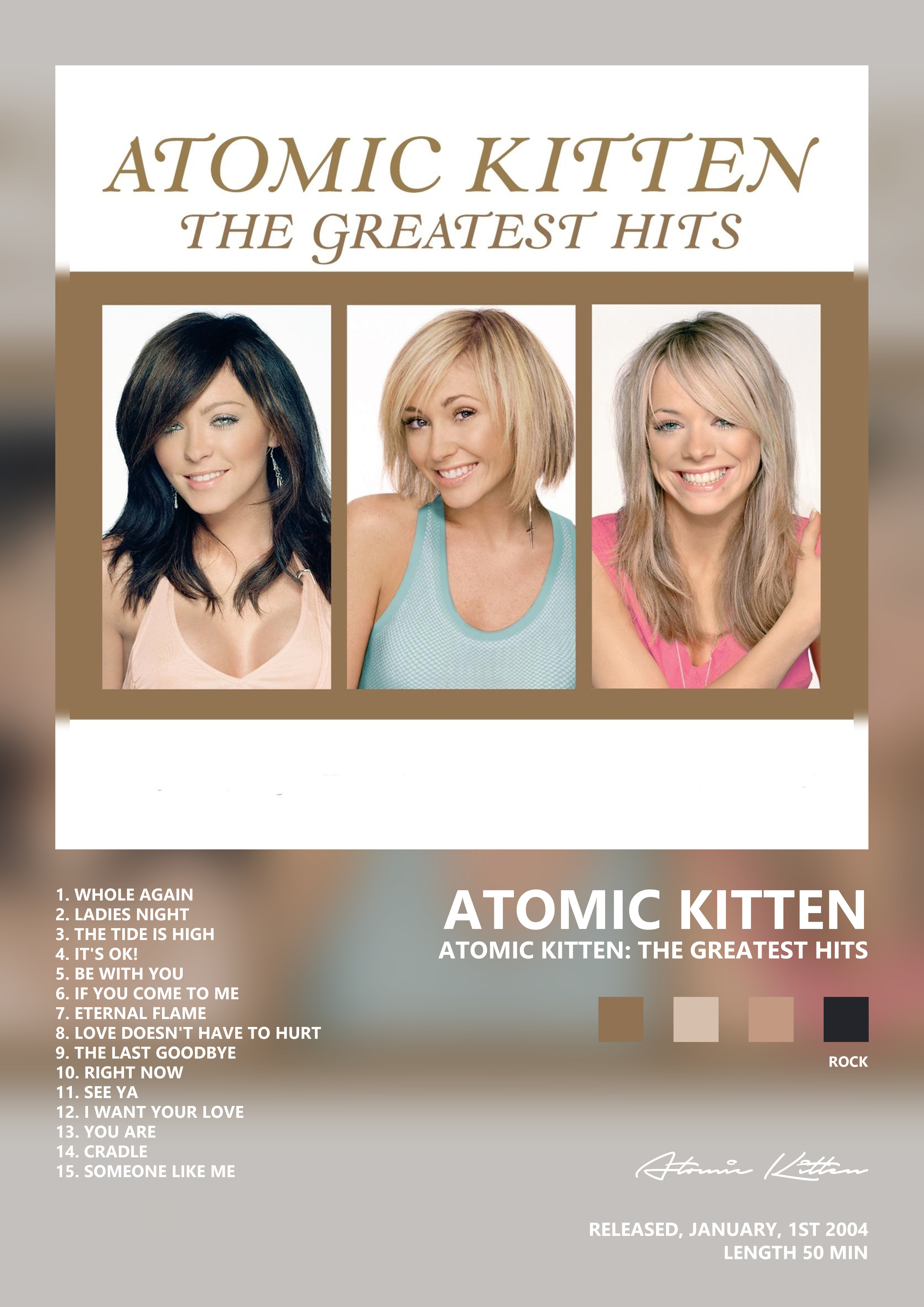 Music poster: Atomic Kitten - Atomic Kitten The Greatest Hits