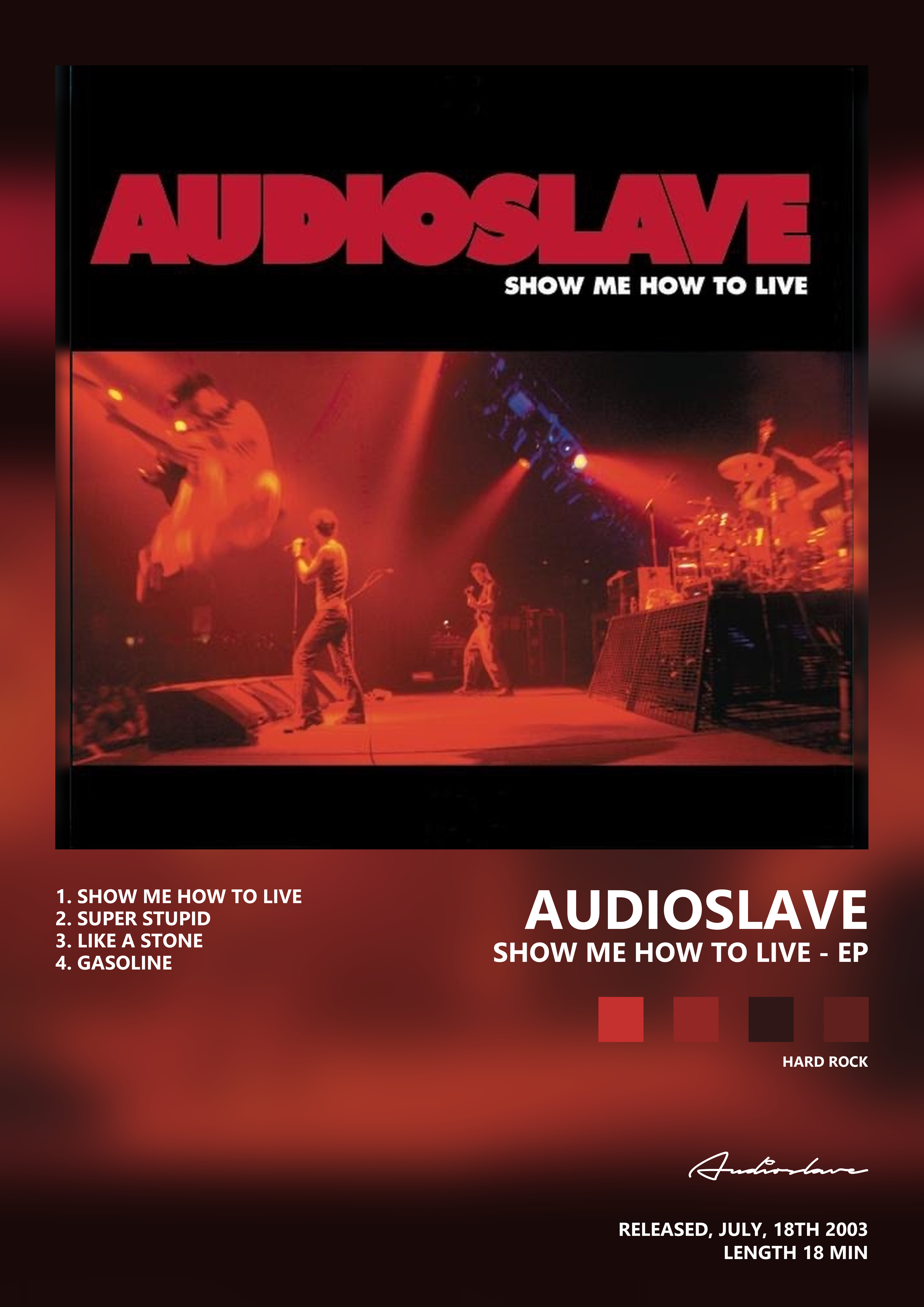 Music poster: Audioslave - Show Me How to Live - EP