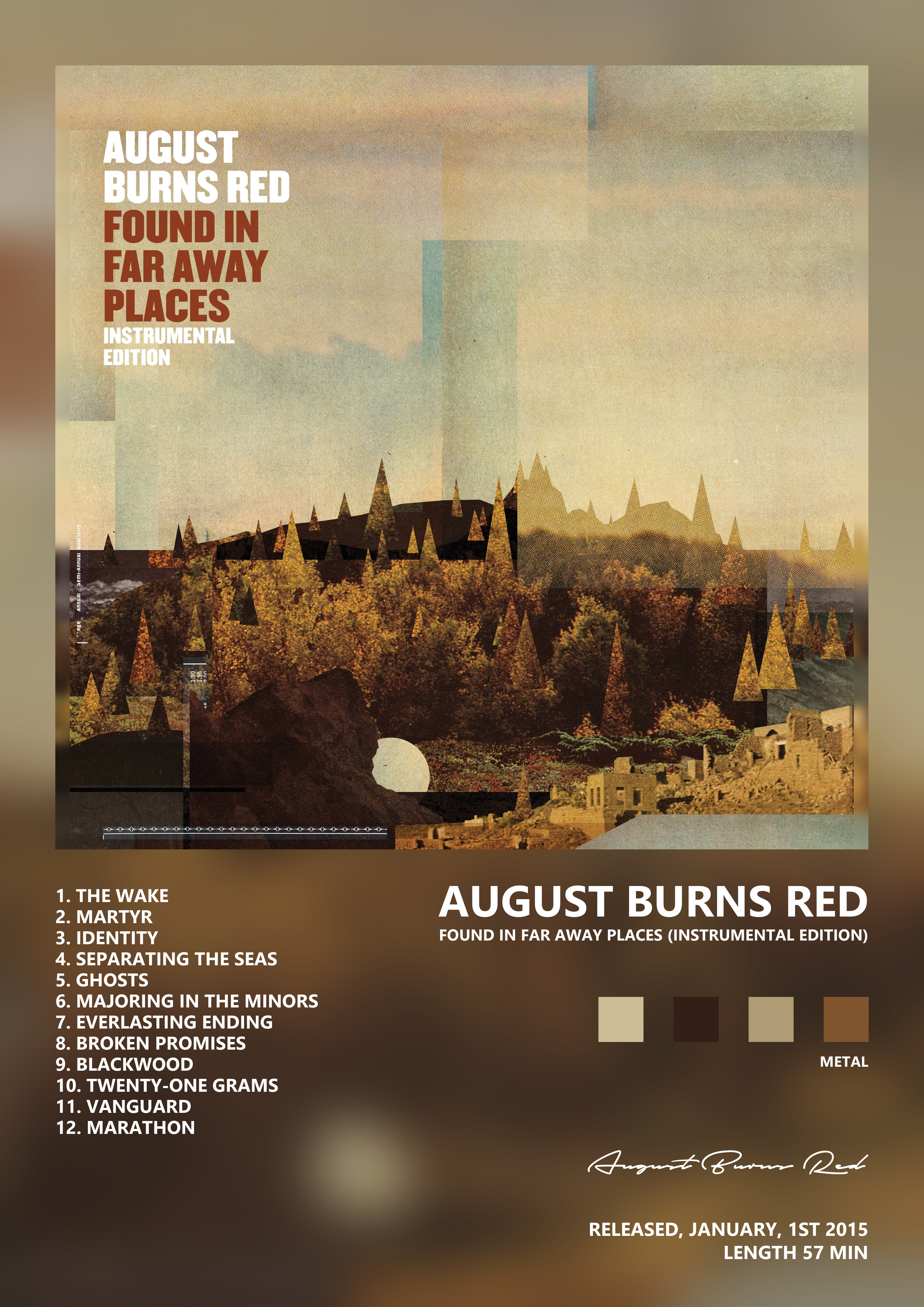 Music poster: August Burns Red - Found in Far Away Places Instrumental Edition