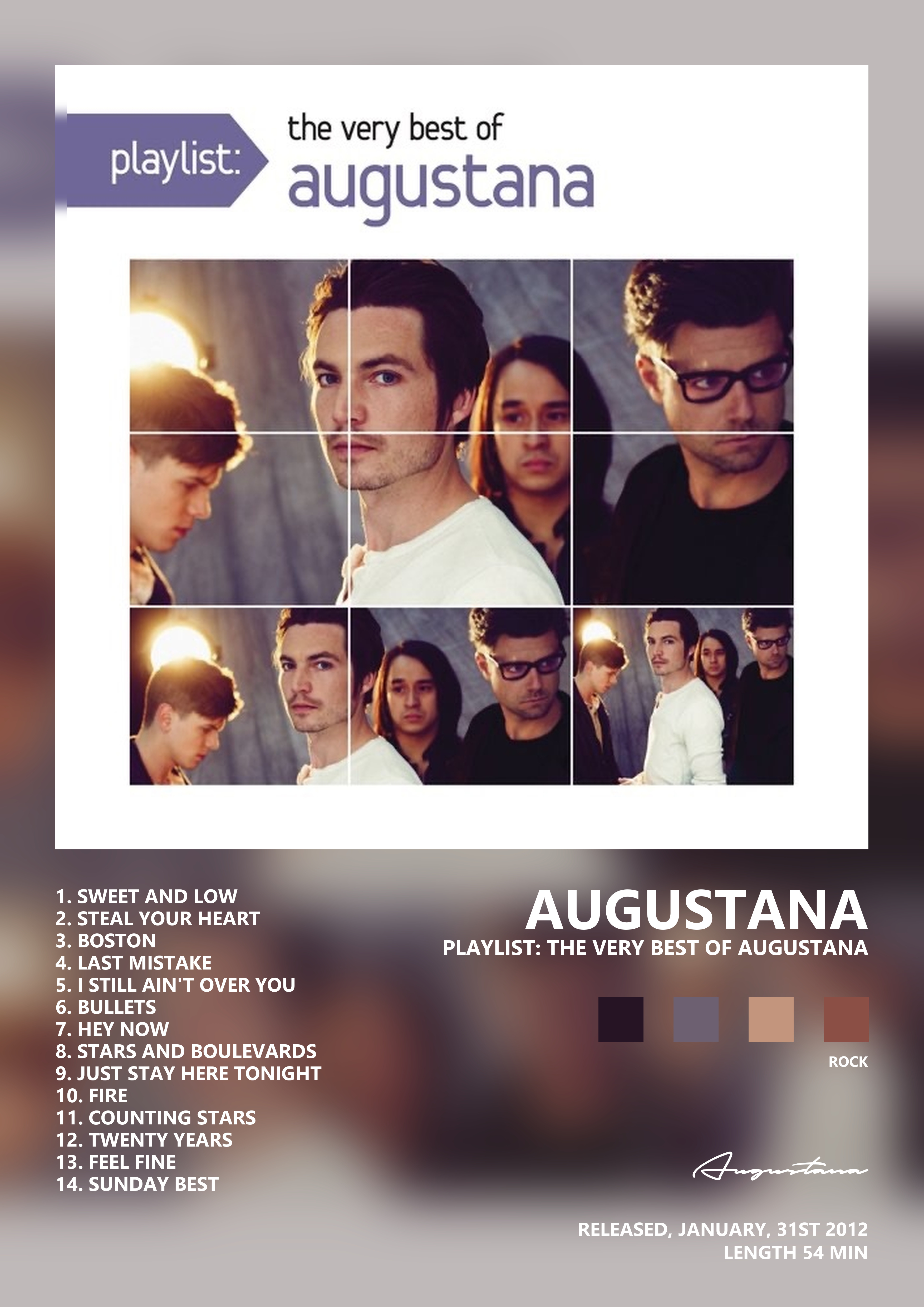 Music poster: Augustana - Playlist The Very Best of Augustana