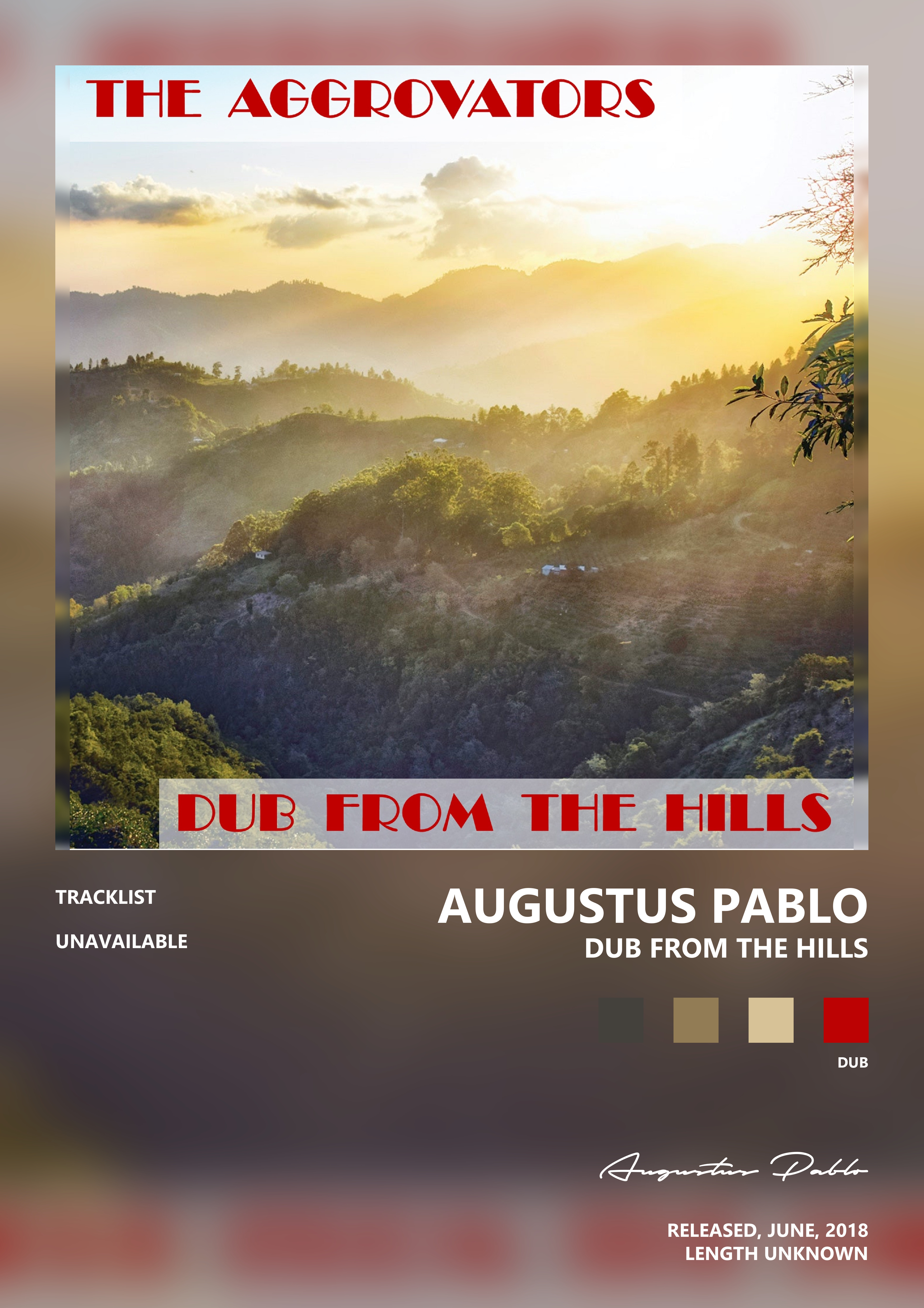 Music poster: Augustus Pablo - Dub from the Hills