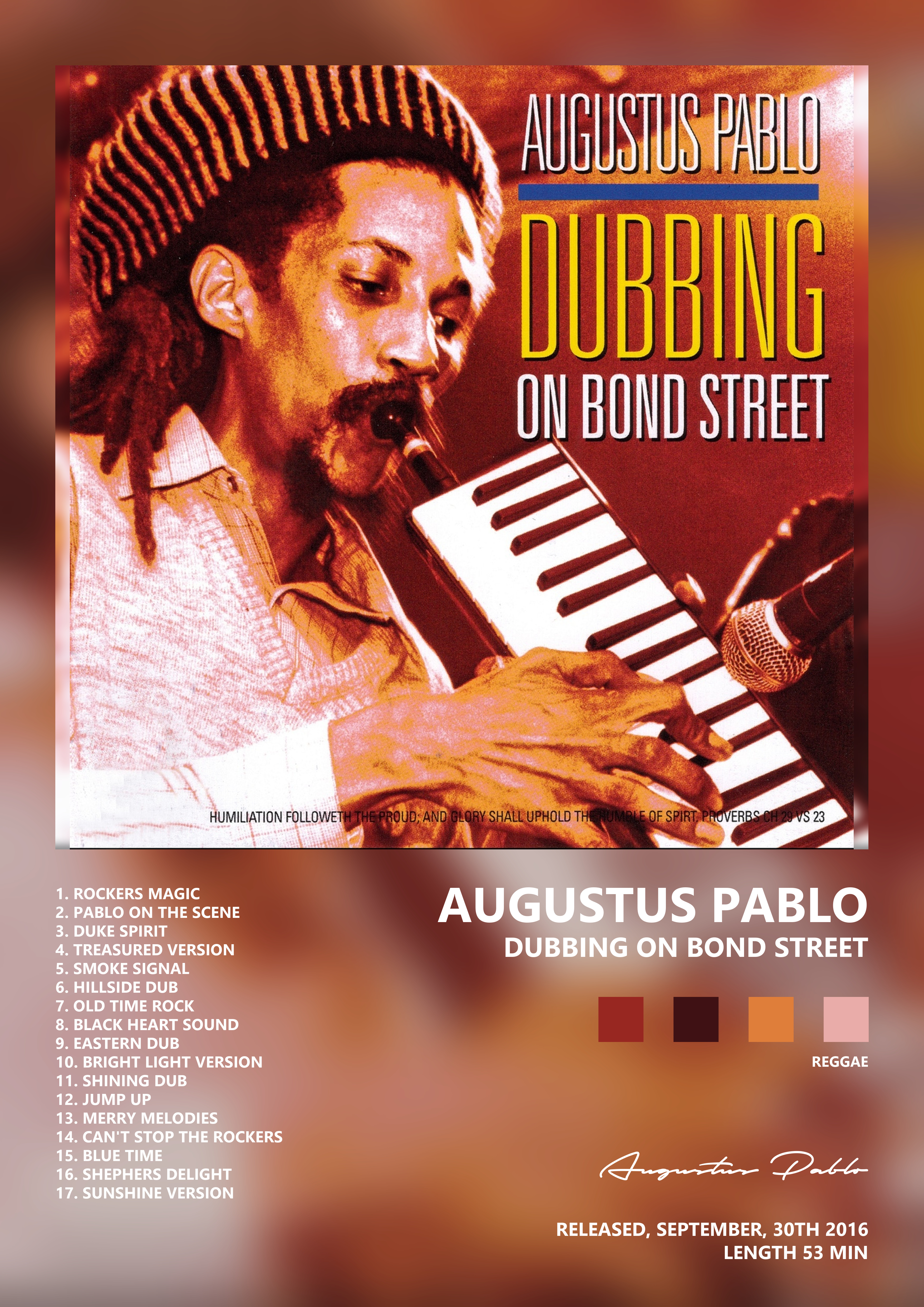 Music poster: Augustus Pablo - Dubbing on Bond Street