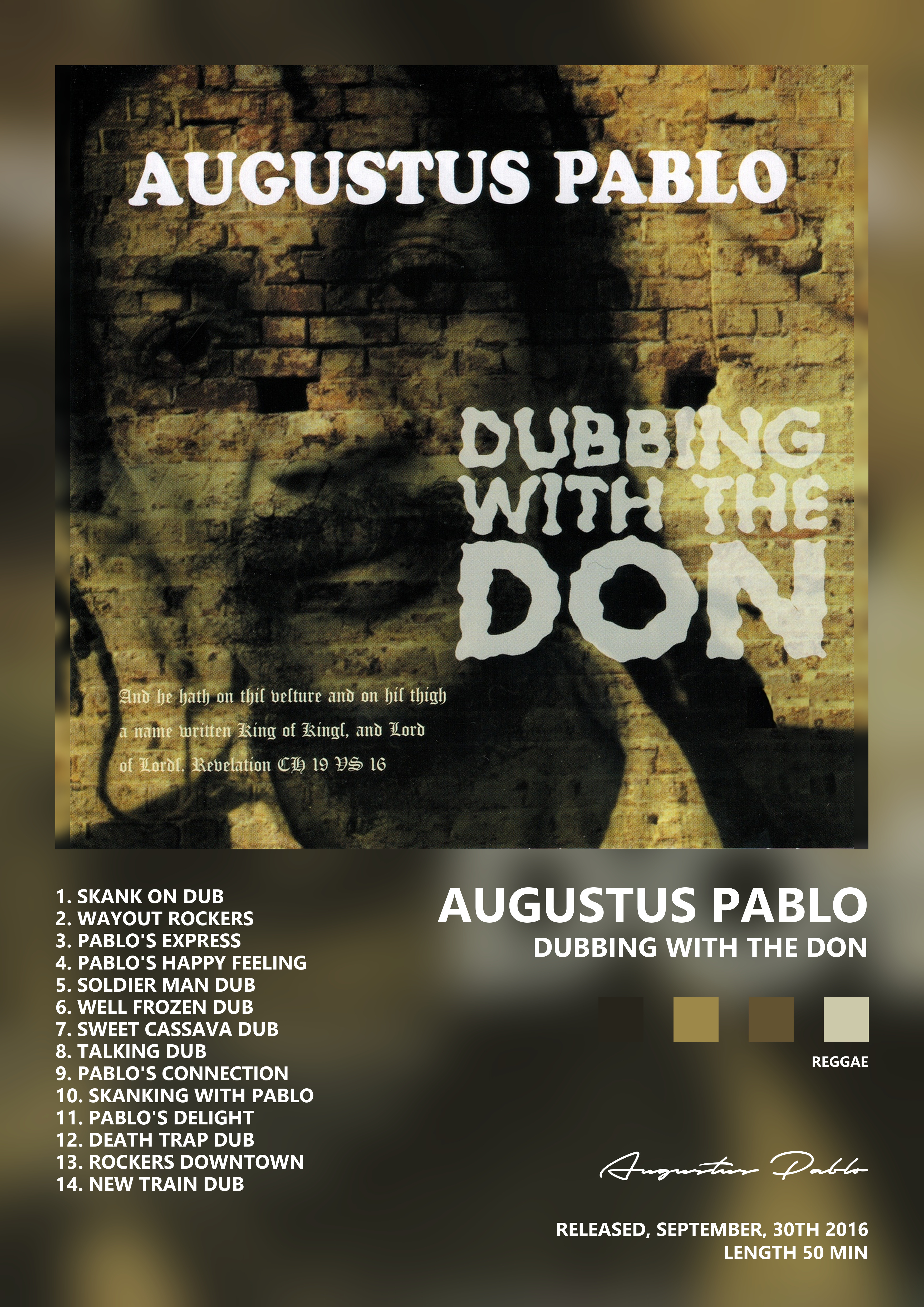 Music poster: Augustus Pablo - Dubbing with the Don
