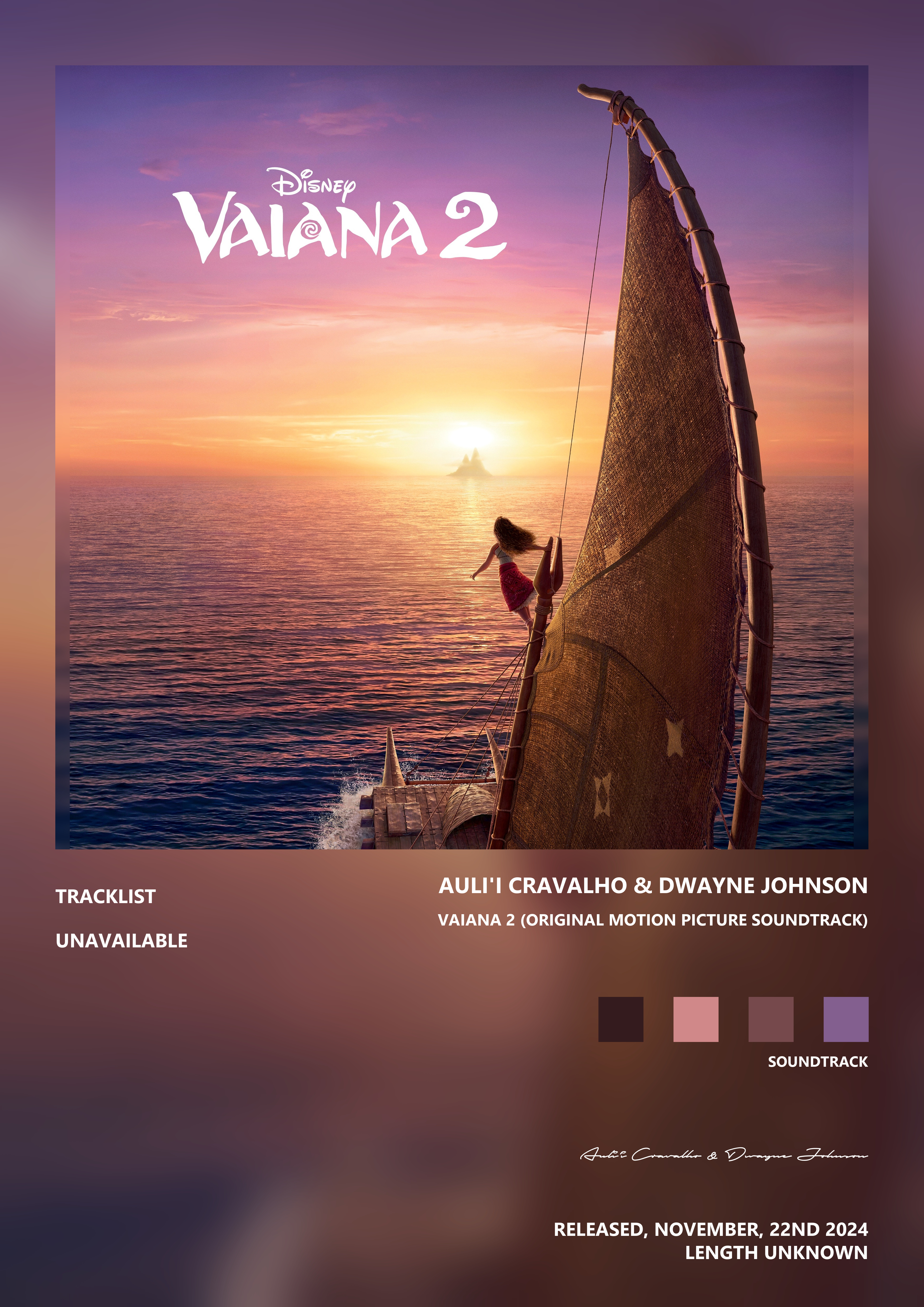Music poster: Aulii Cravalho Dwayne Johnson - Vaiana 2 Original Motion Picture Soundtrack