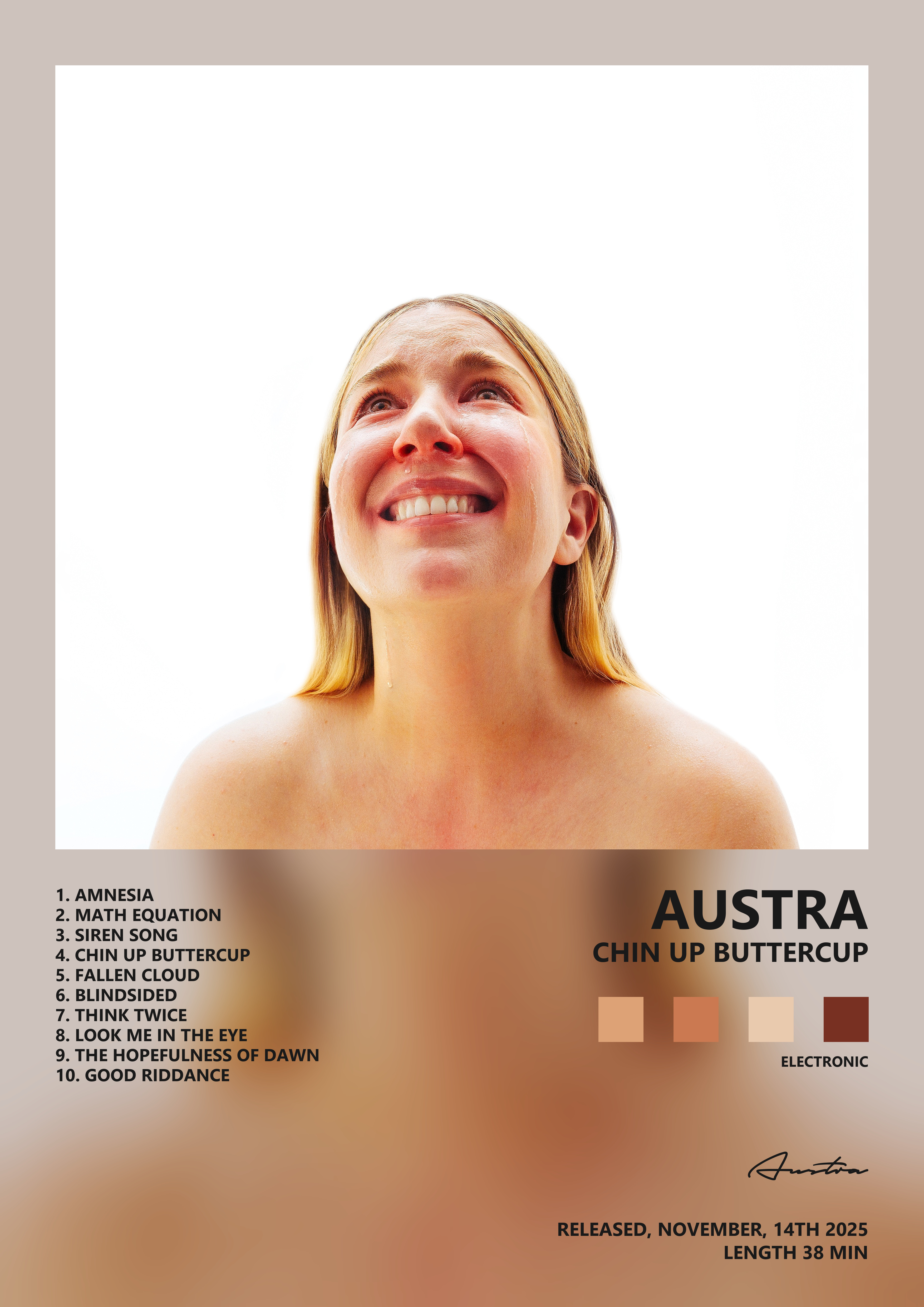 Music poster: Austra - Chin up Buttercup