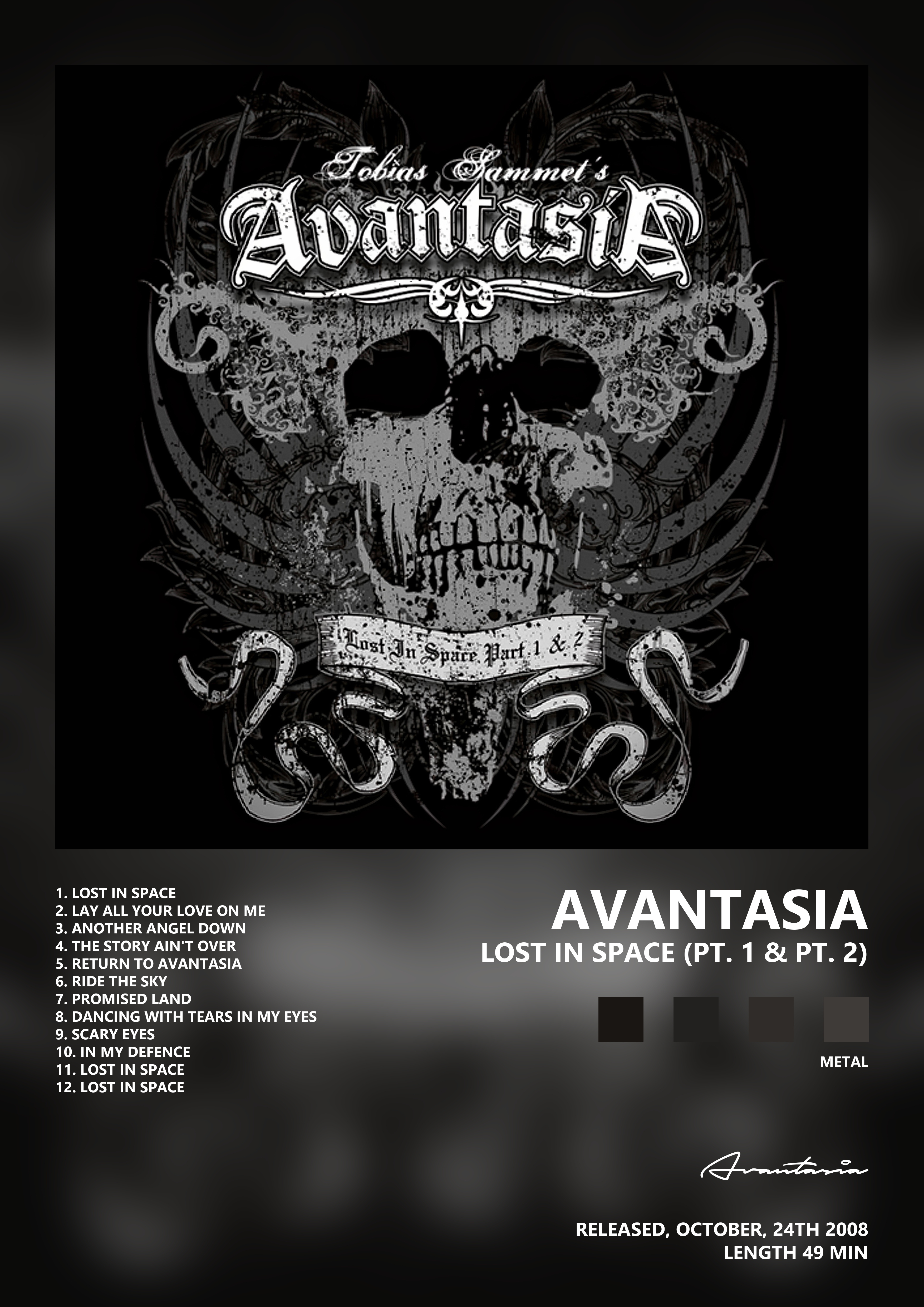 Music poster: Avantasia - Lost in Space Pt 1 Pt 2