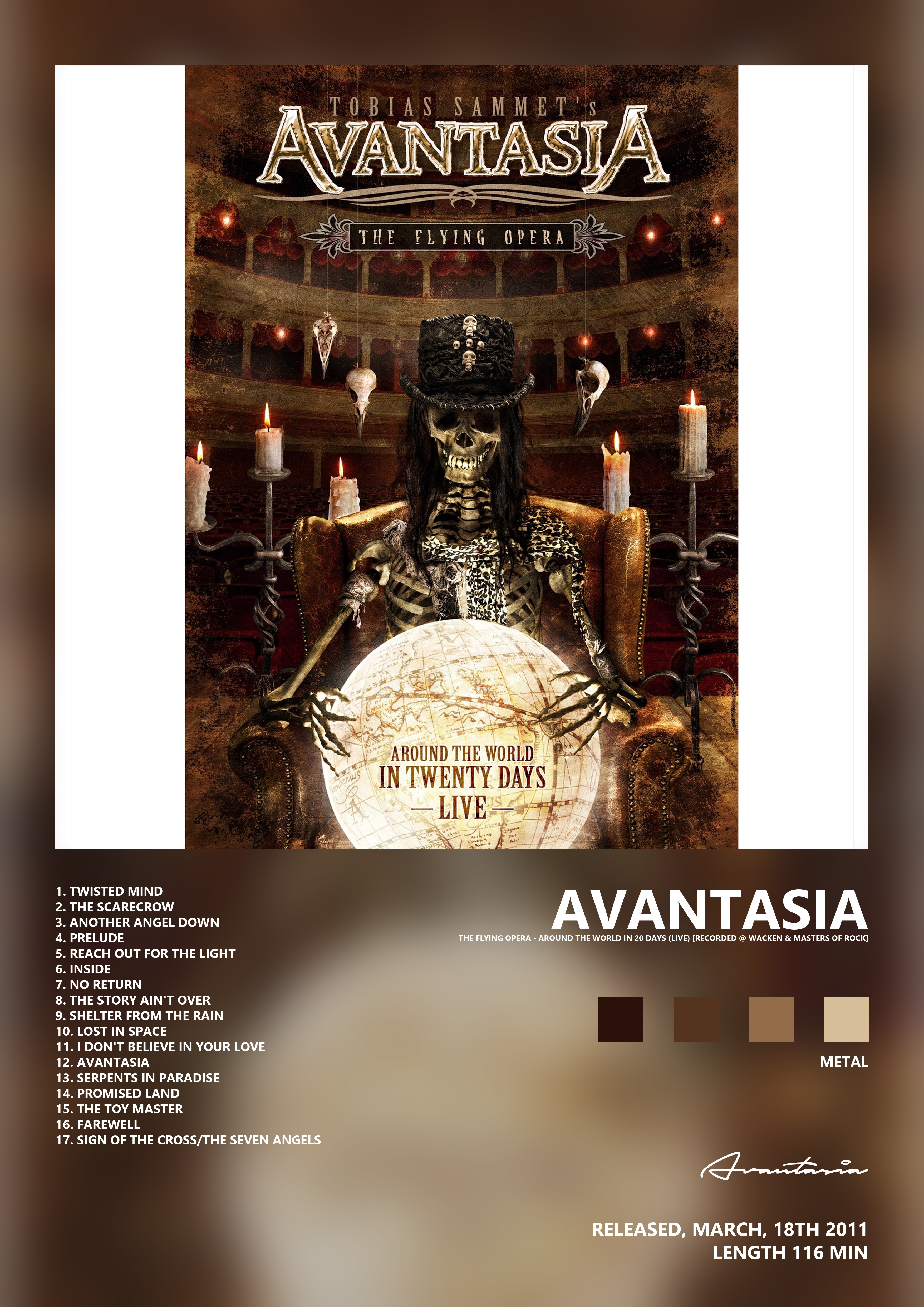 Music poster: Avantasia - The Flying Opera - Around the World in 20 Days Live Recorded Wacken Masters of Rock
