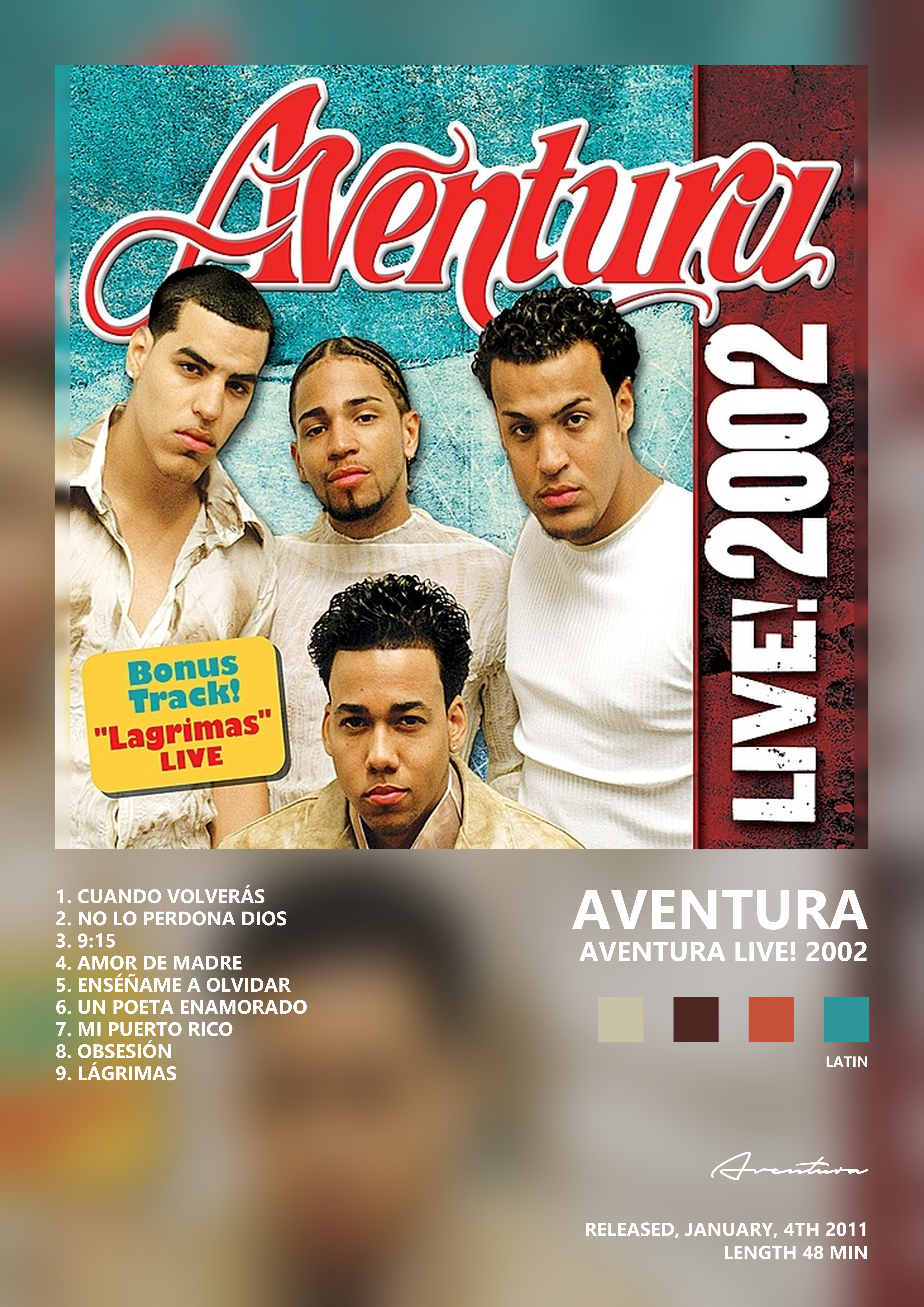 Music poster: Aventura - Aventura Live 2002